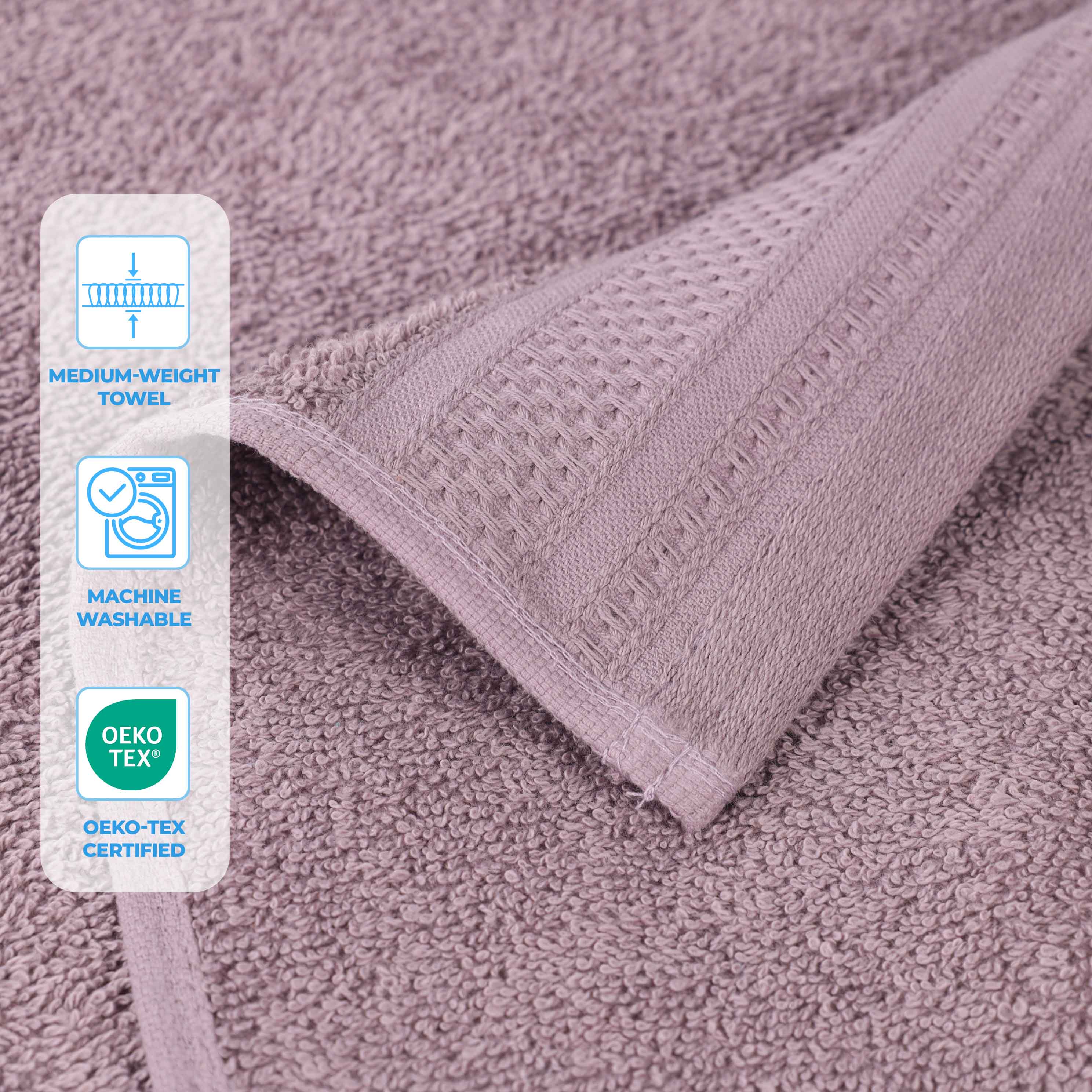 Honeycomb Textured Waffle Border Luxury Cotton Hand Towels, Set of 6 - Blue Nile Mills