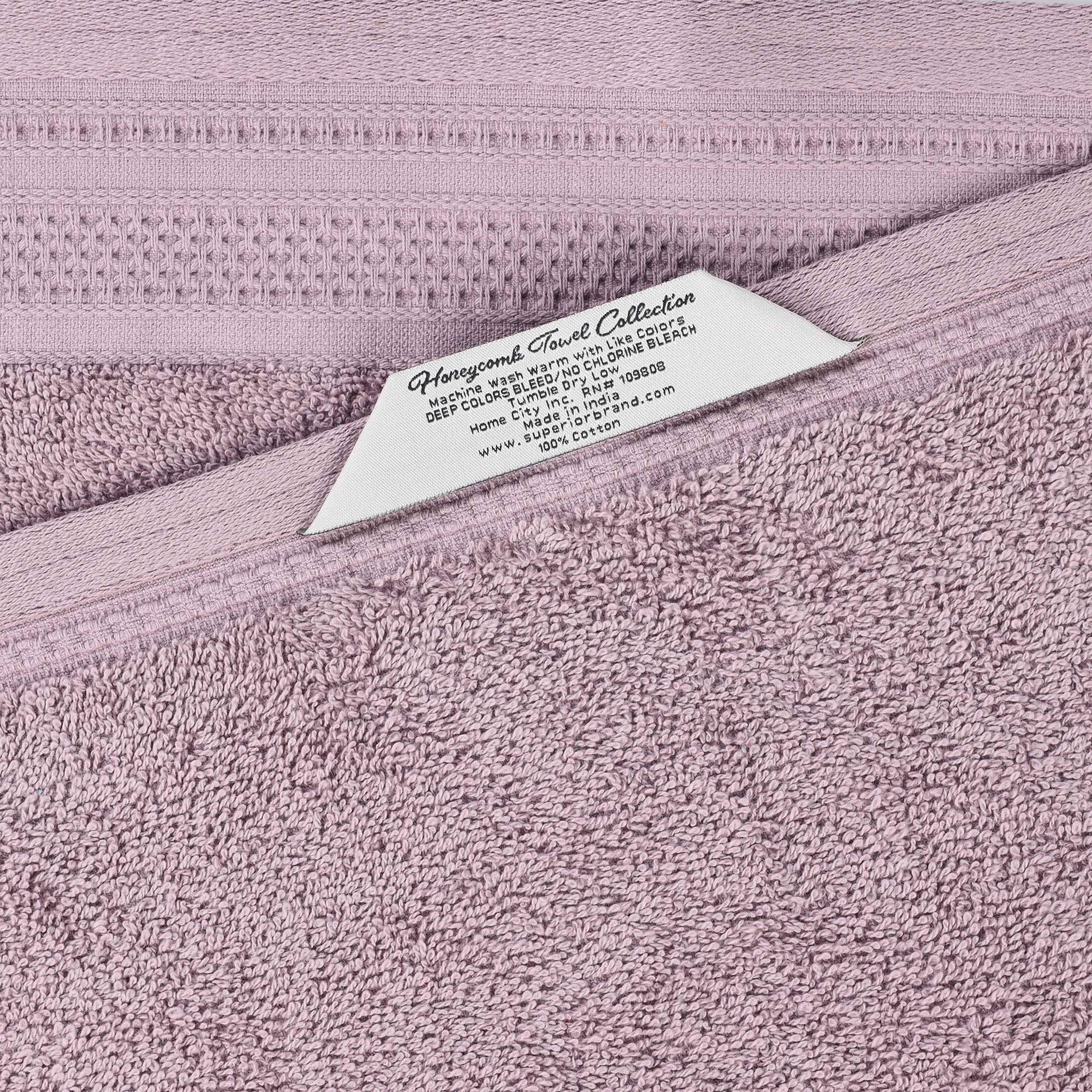 Honeycomb Textured Waffle Border Luxury Cotton 3 Piece Towel Set - Blue Nile Mills