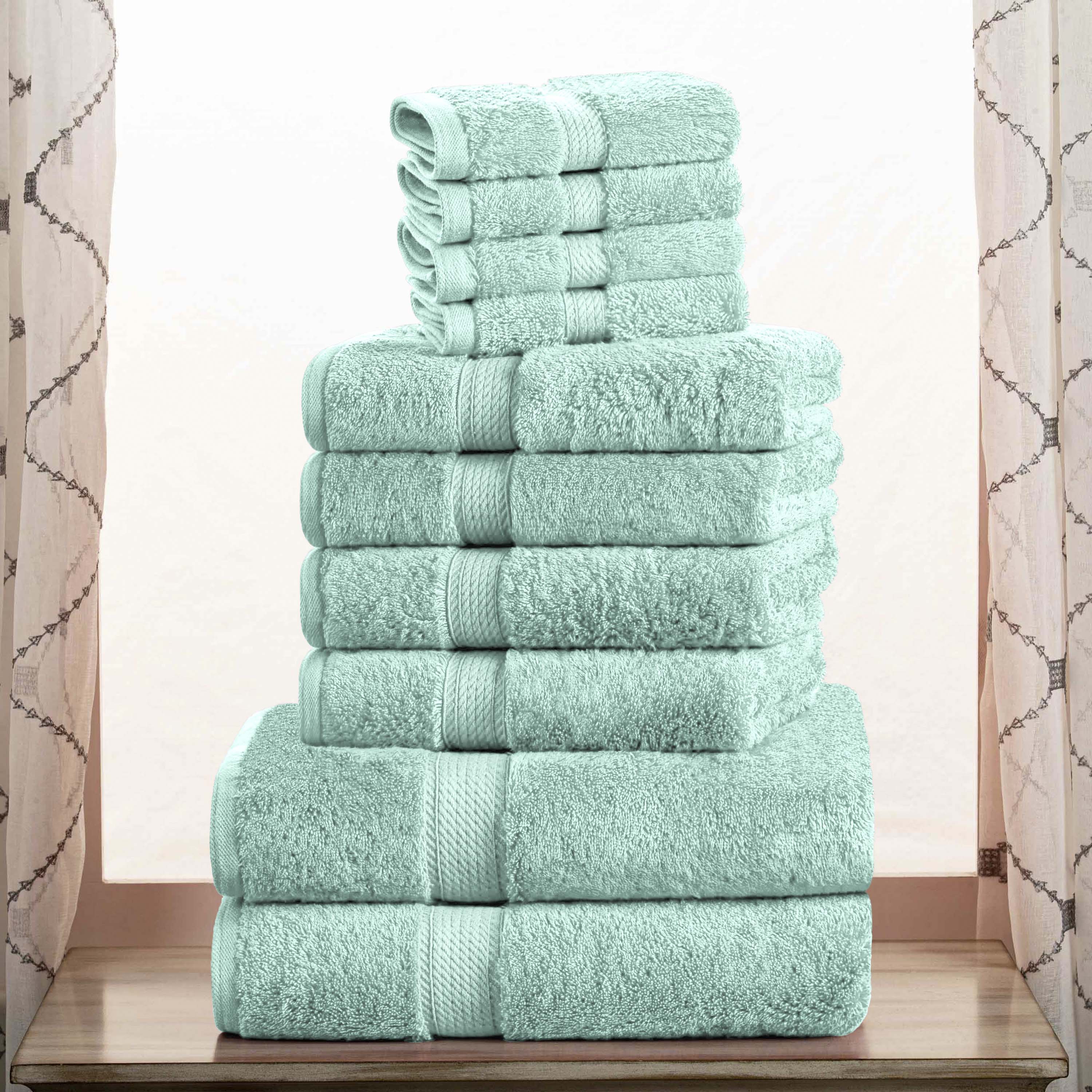 Egyptian Cotton Plush Heavyweight Absorbent Luxury 10 Piece Towel Set - Blue Nile Mills