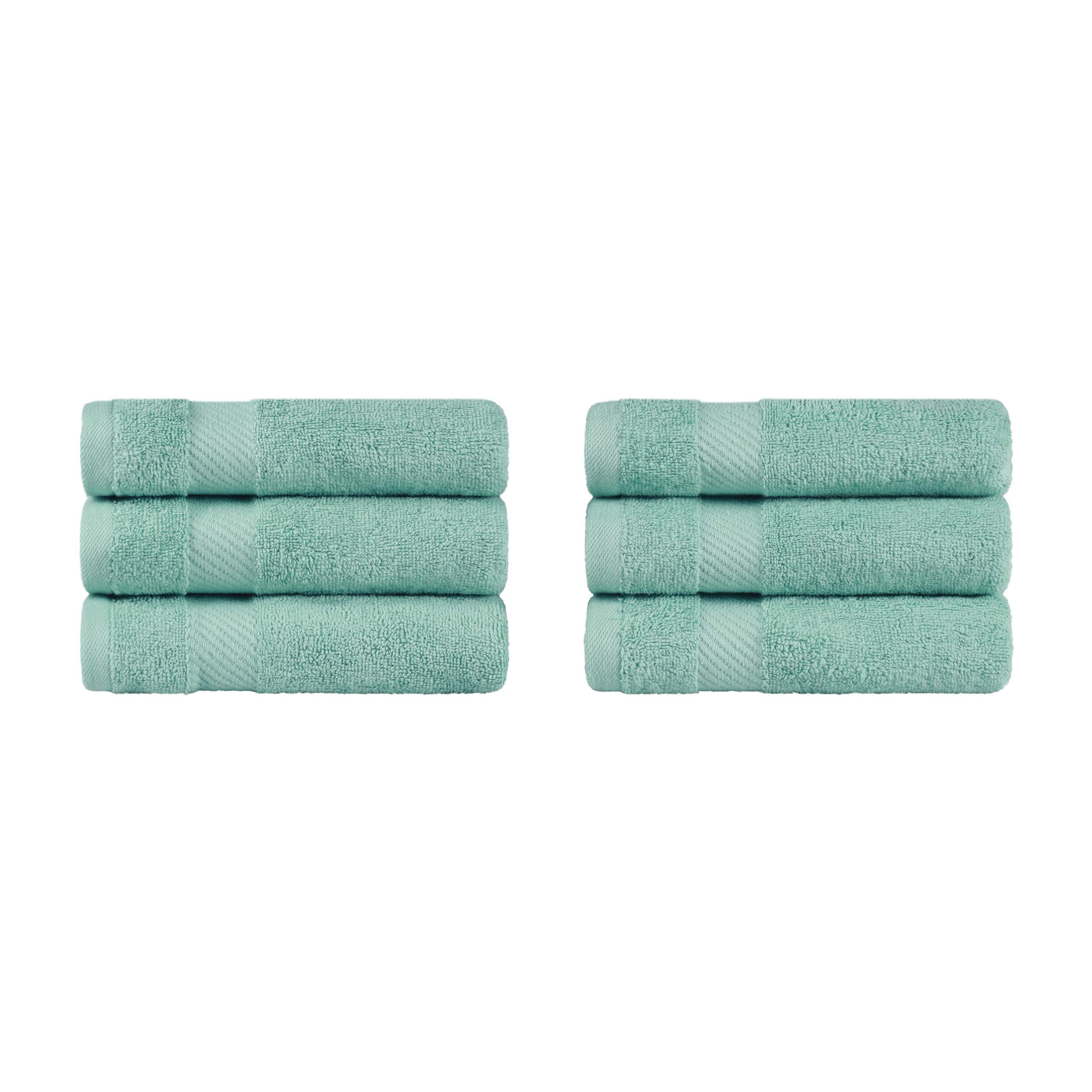 Kendell Egyptian Cotton 6 Piece Hand Towel Set with Dobby Border - Blue Nile Mills