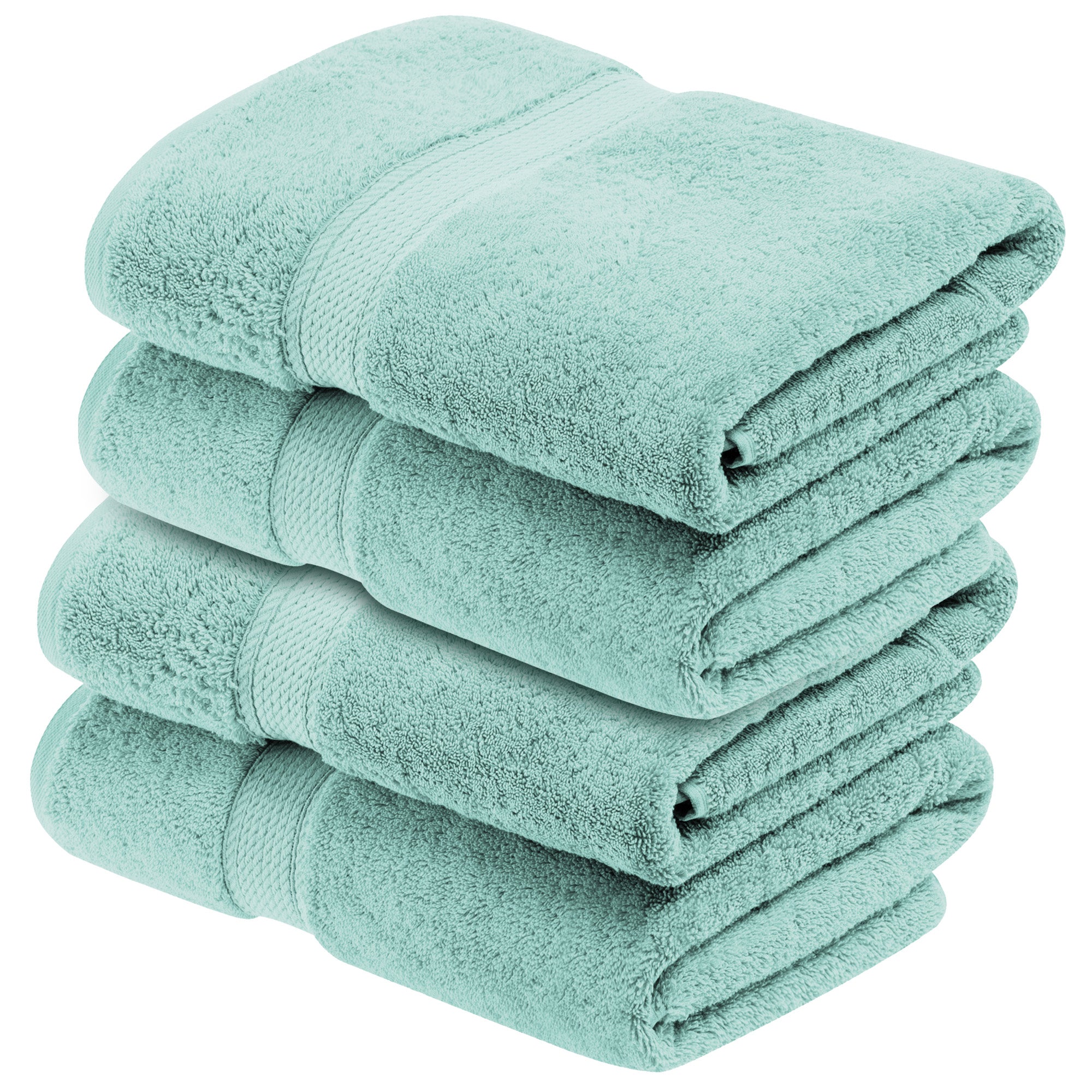Egyptian Cotton Pile Plush Heavyweight Soft 4 Piece Bath Towel Set - Blue Nile Mills