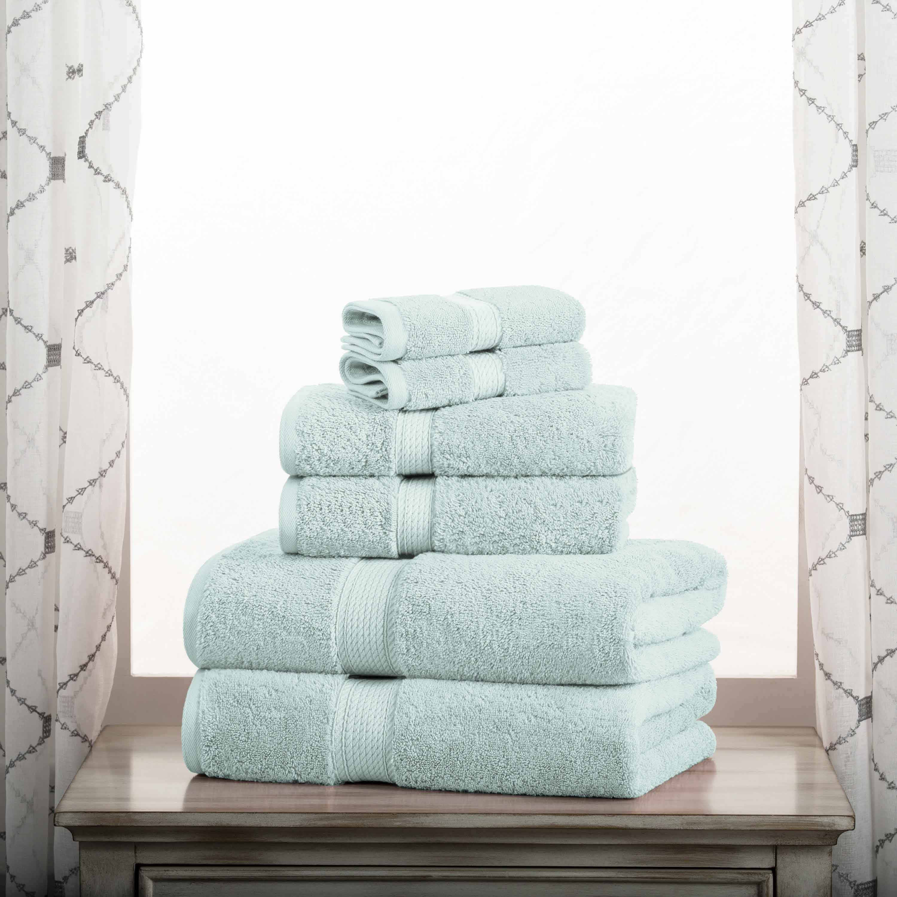 Egyptian Cotton Pile Plush Heavyweight Luxury Soft 6-Piece Towel Set - Blue Nile Mills