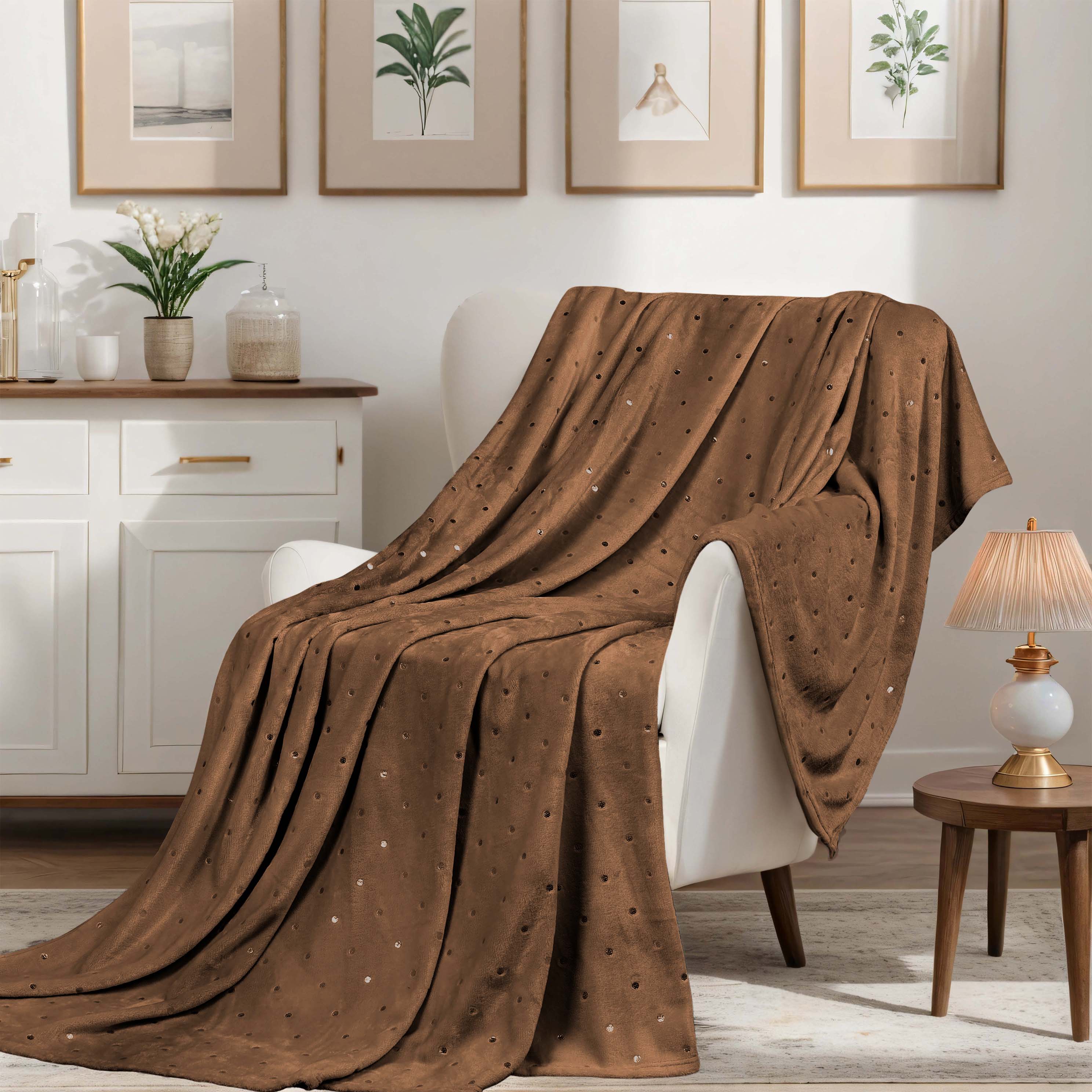 Fleece Plush Medium Weight Fluffy Soft Decorative Blanket - Blue Nile Mills