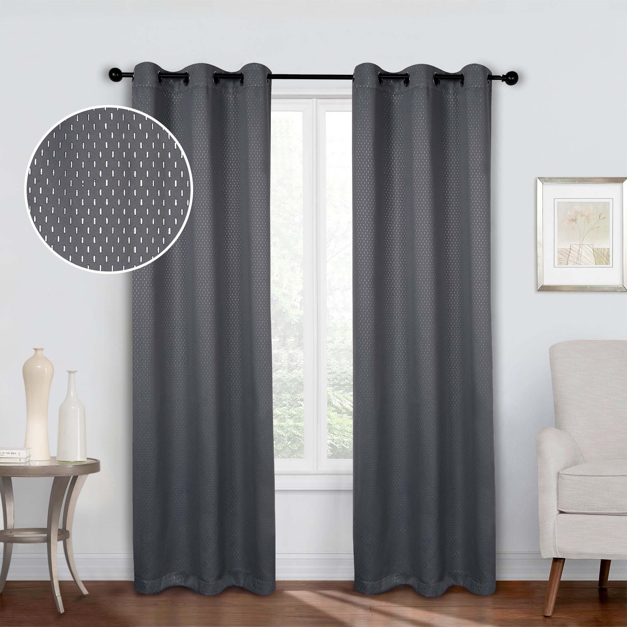 Solid Shimmer Grommet Blackout Curtain Panel Set - Blue Nile Mills