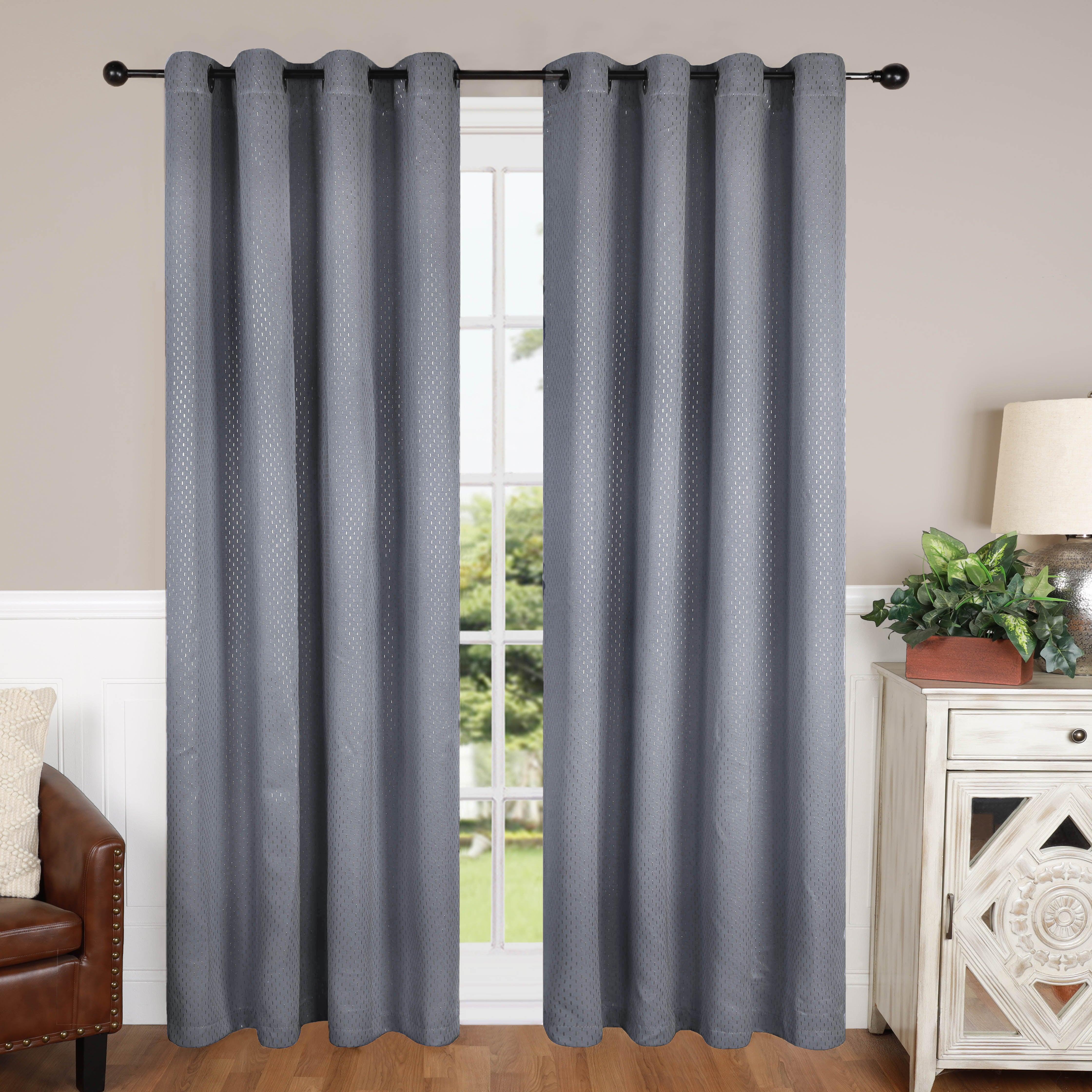Solid Shimmer Grommet Blackout Curtain Panel Set - Blue Nile Mills