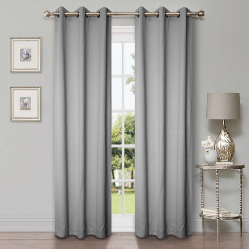Shimmer Abstract Modern Blackout Curtain Set - Silver