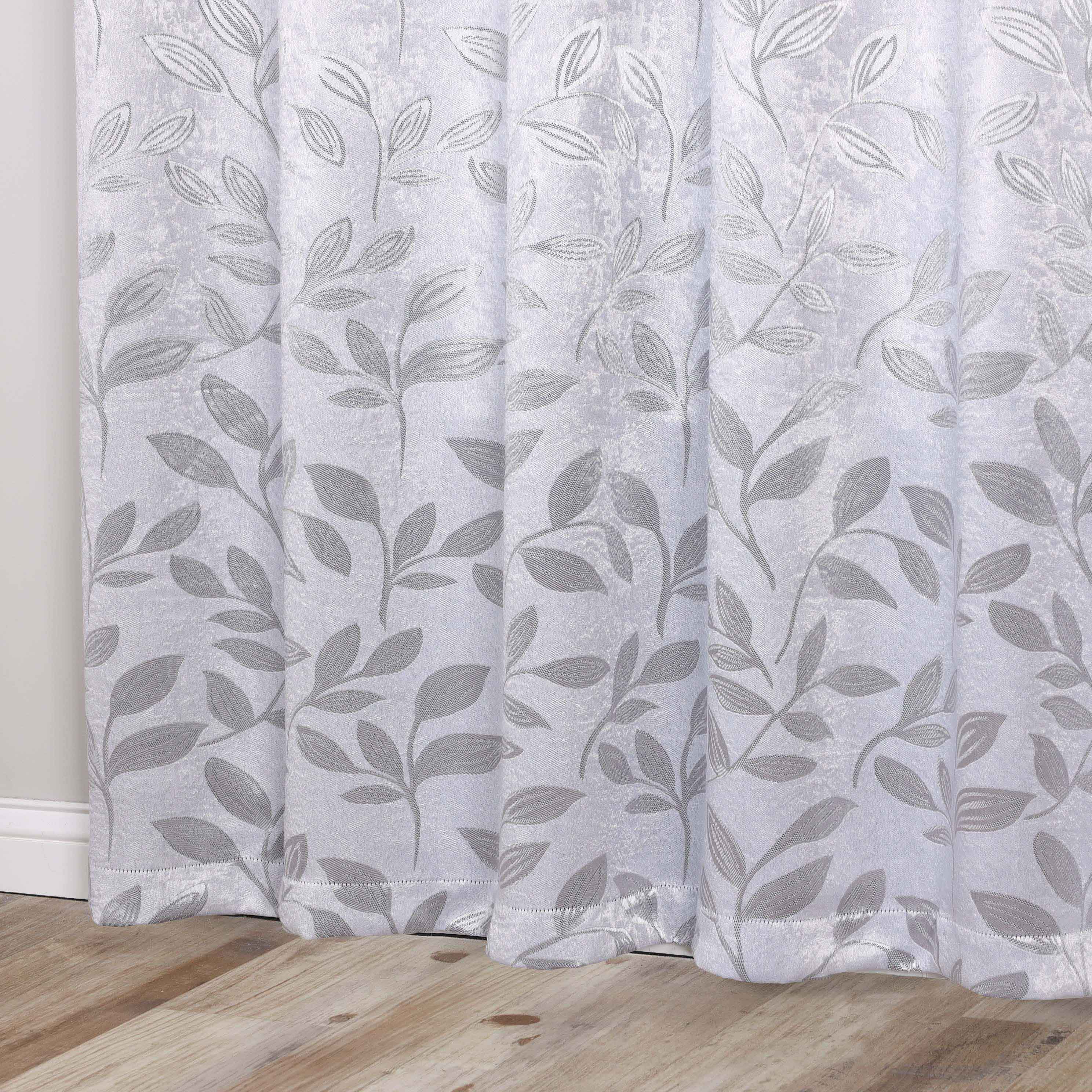 Leaves Rod Pocket Room Darkening Blackout Curtains, Set of 2 - Blue Nile Mills