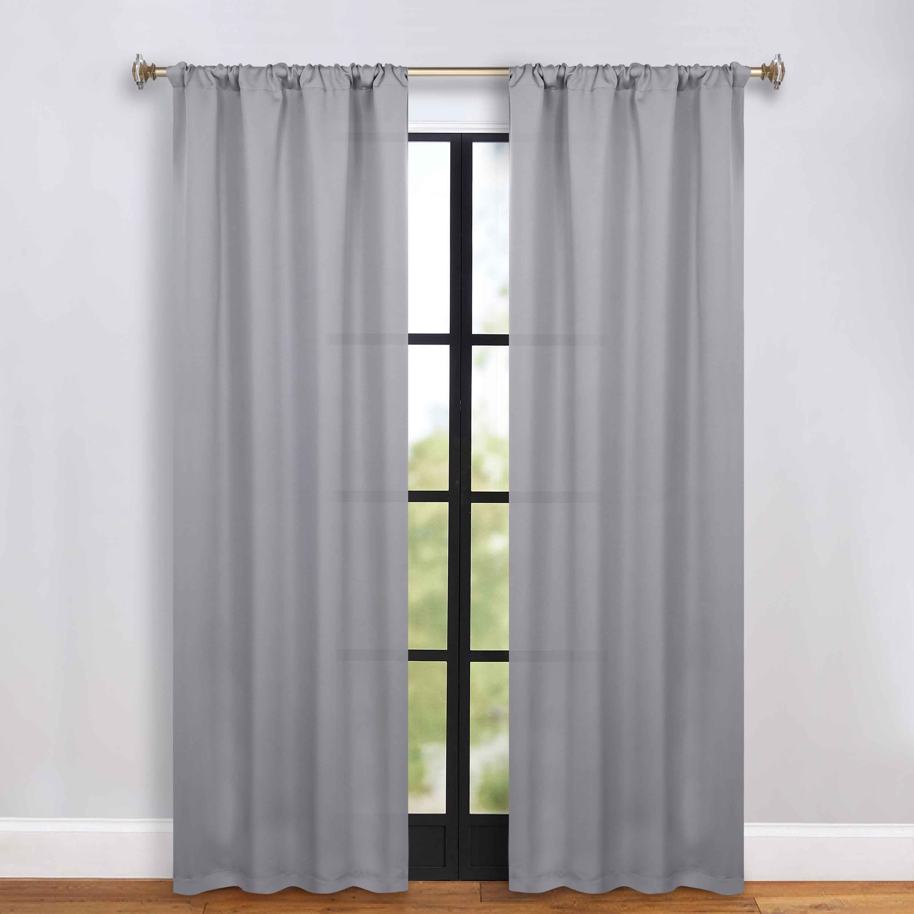 Solid Machine Washable Room Darkening Blackout Curtains, Set of 2 - Blue Nile Mills
