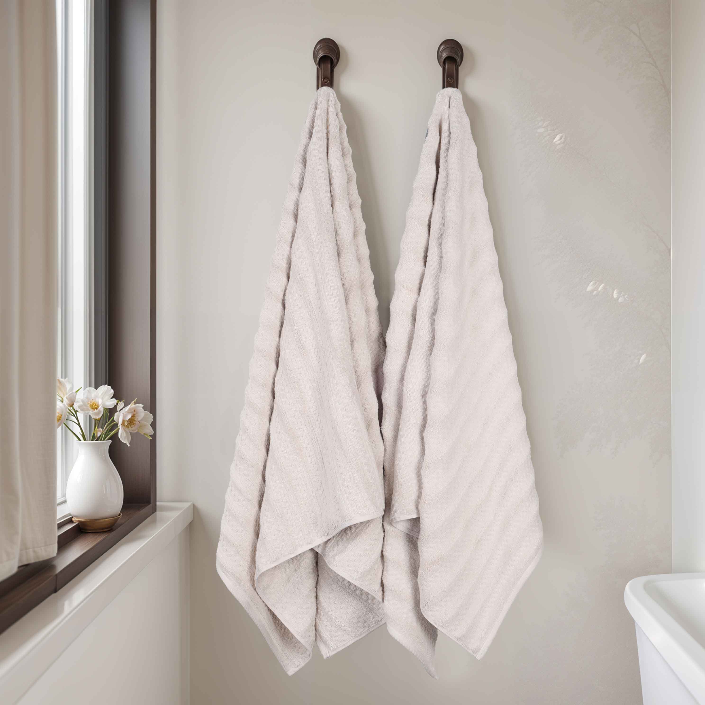 Zuma Zero Twist Cotton Medium Weight Absorbent Bath Sheets, Set of 2 - Blue Nile Mills