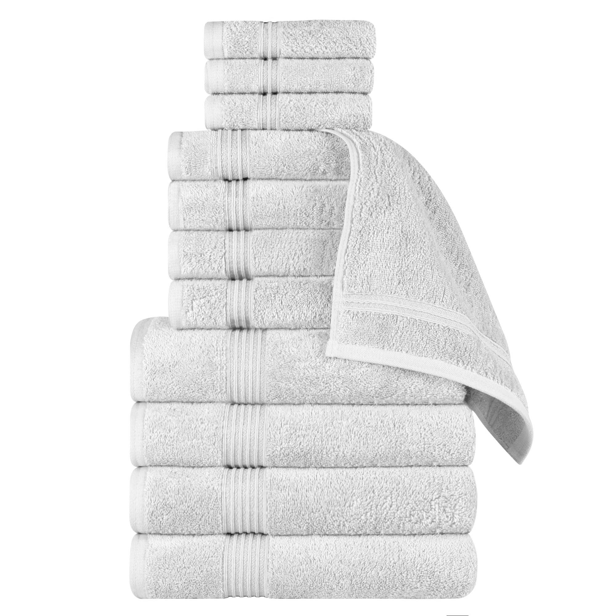 Egyptian Cotton Highly Absorbent Solid 12-Piece Ultra Soft Towel Set - Blue Nile Mills
