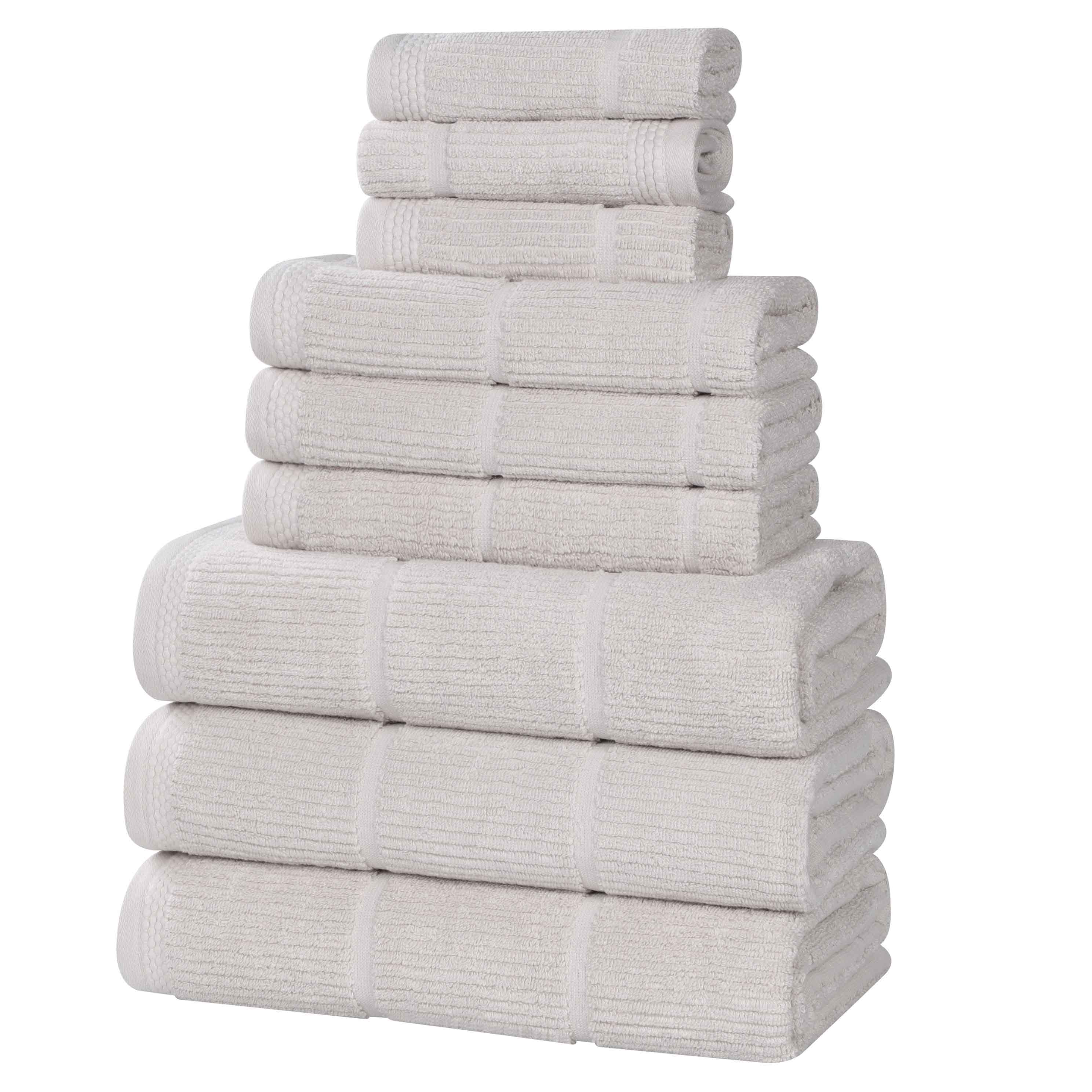 Milo Smart Twist Cotton Solid Ribbed Design 9 Piece Towel Set - Blue Nile Mills