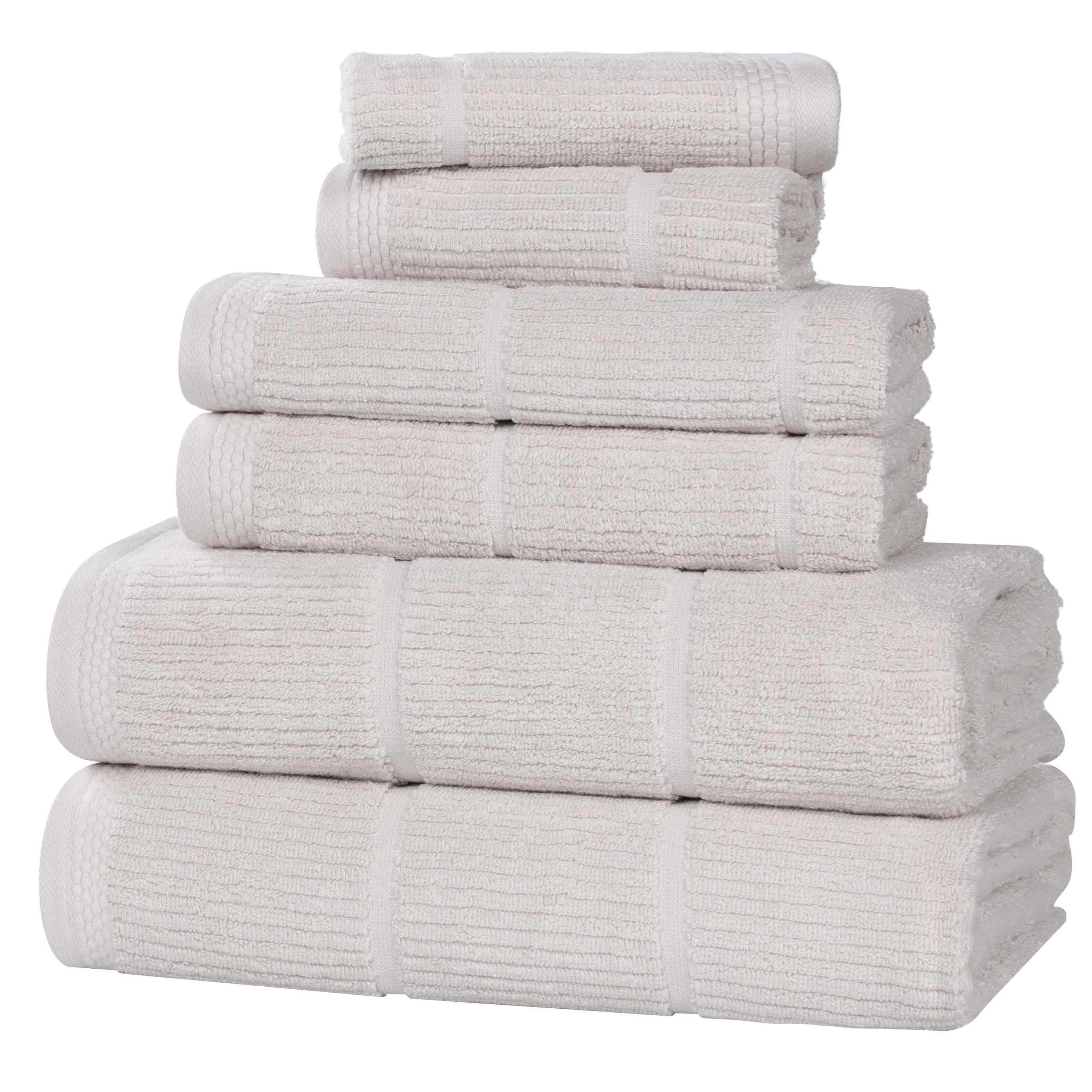 Milo Smart Twist Cotton Solid Ribbed Design 6 Piece Towel Set - Blue Nile Mills