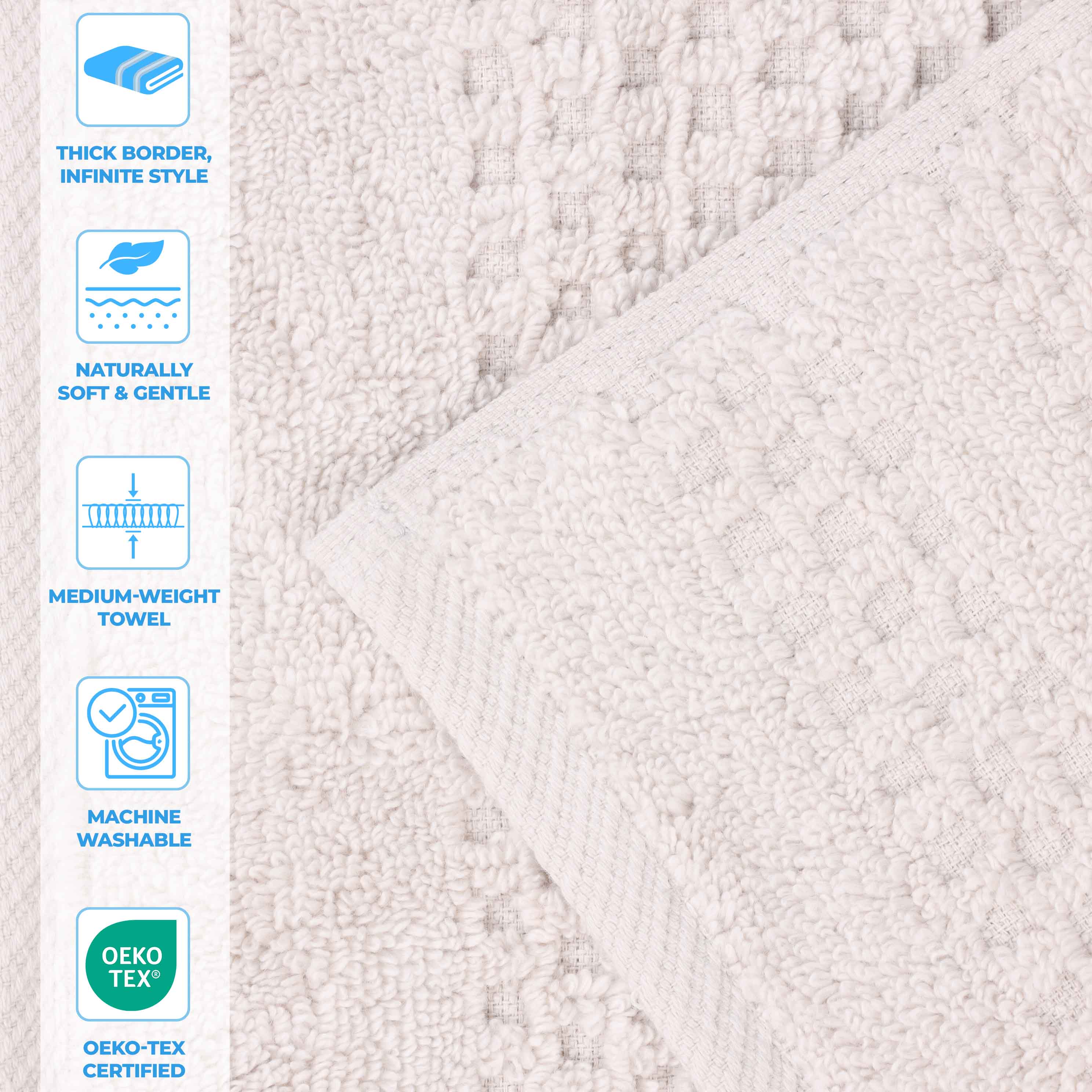 Playa Zero Twist Cotton Solid Waffle Textured Face Towels, Set of 12 - Blue Nile Mills