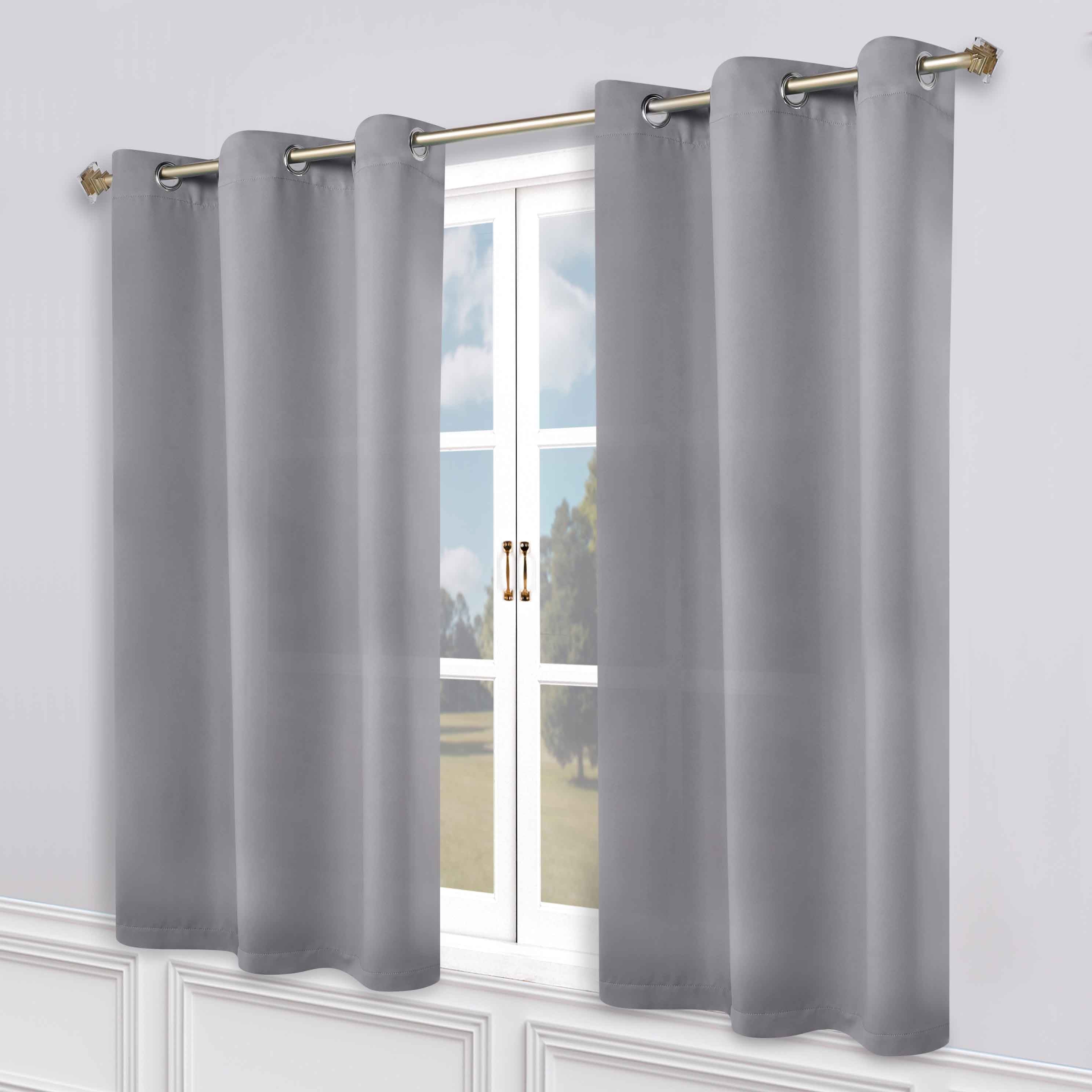 Solid Machine Washable Room Darkening Blackout Curtains, Set of 2 - Blue Nile Mills