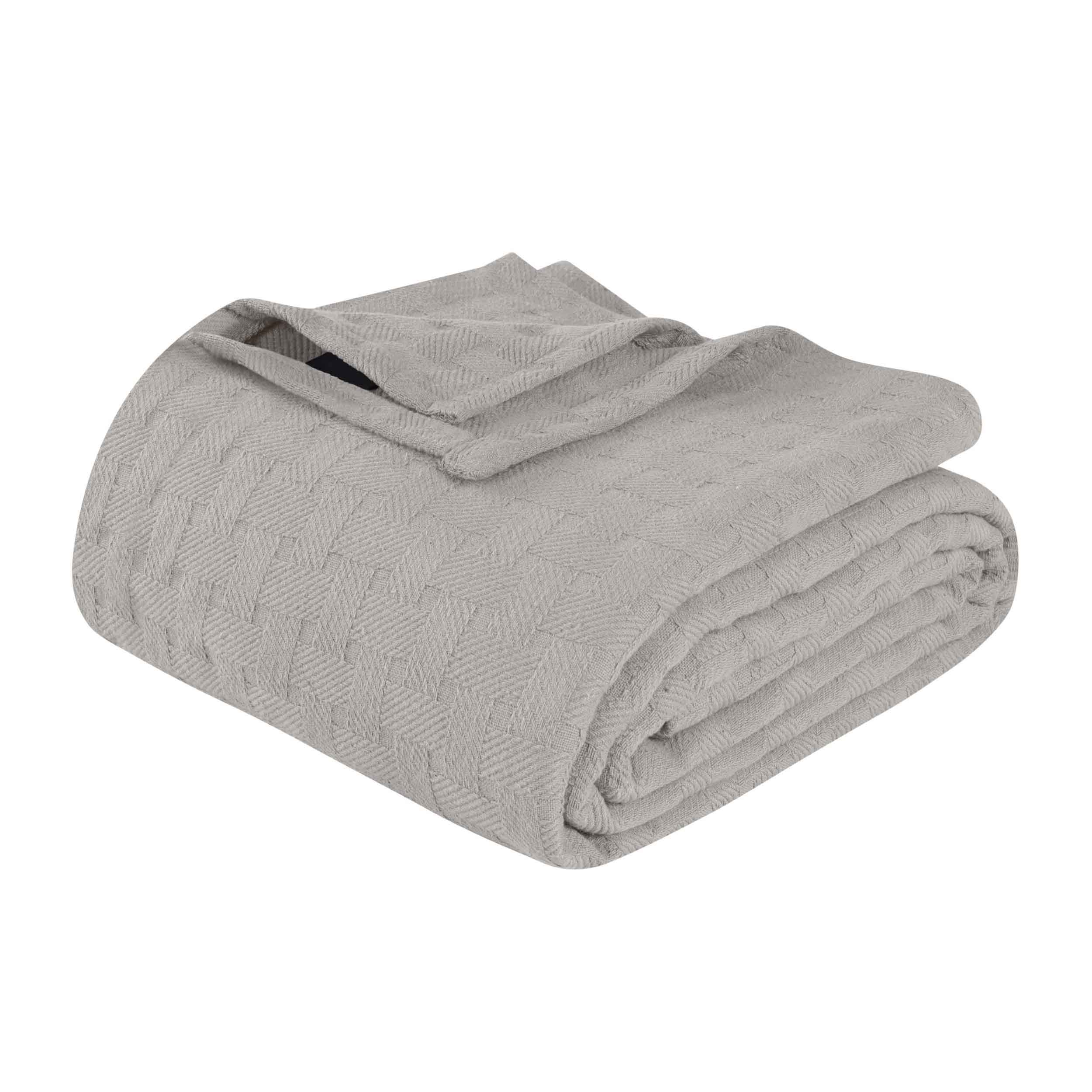 Basketweave All Season Cotton Bed Blanket - Blue Nile Mills