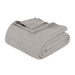 Basketweave All Season Cotton Bed Blanket & Sofa Throw - Silver