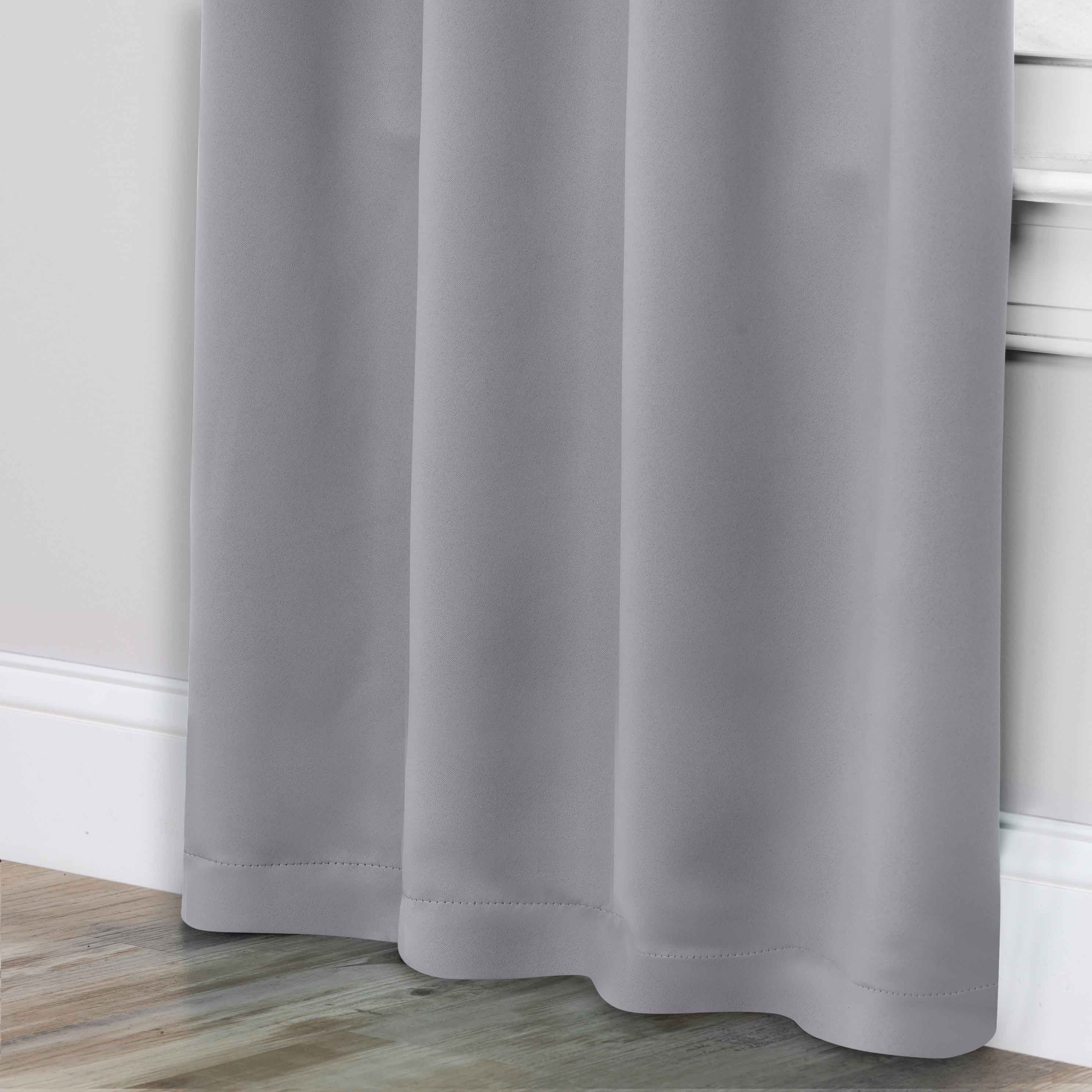 Solid Machine Washable Room Darkening Blackout Curtains, Set of 2 - Blue Nile Mills