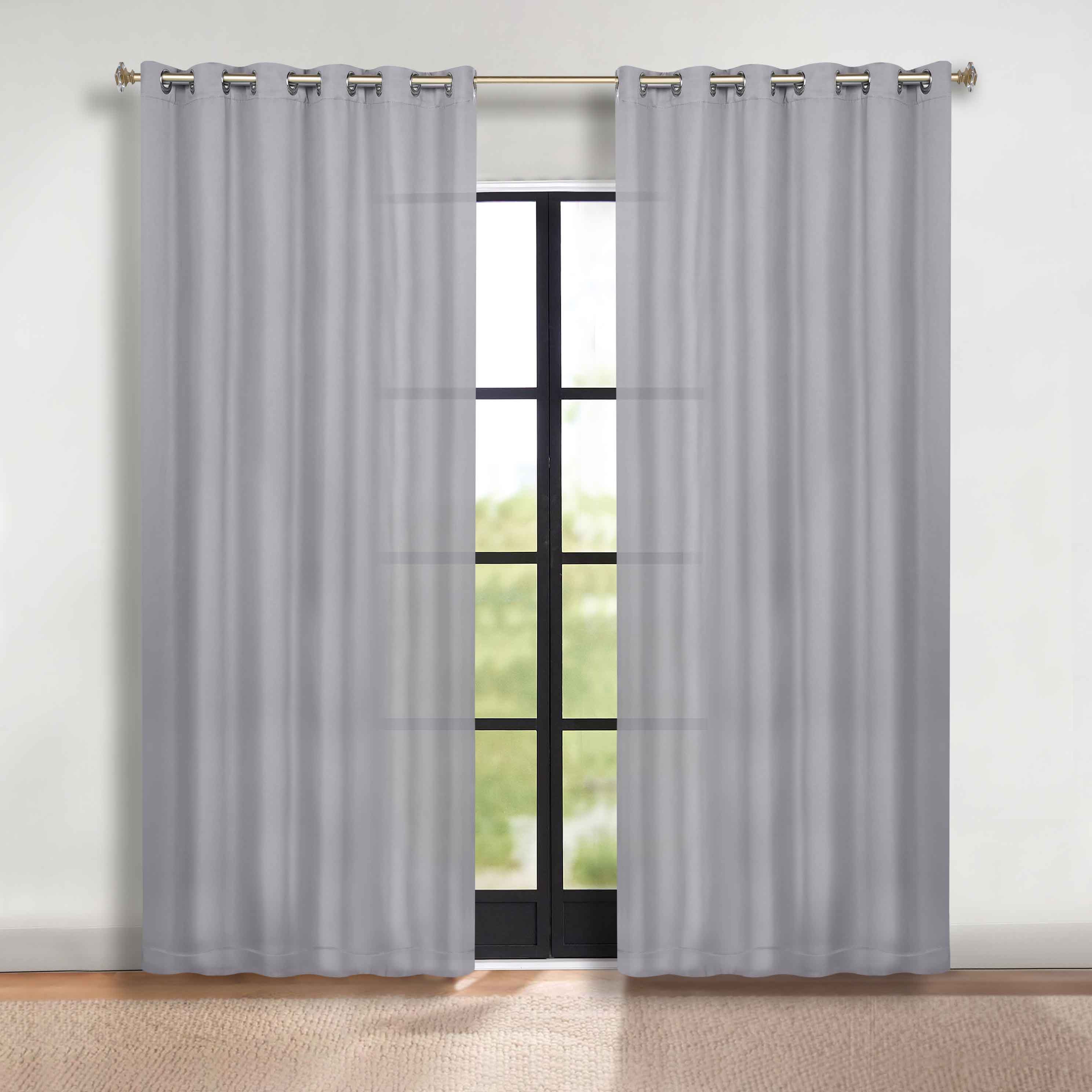 Classic Modern Solid Room Darkening Blackout Curtain Panels, Set of 2 - Blue Nile Mills
