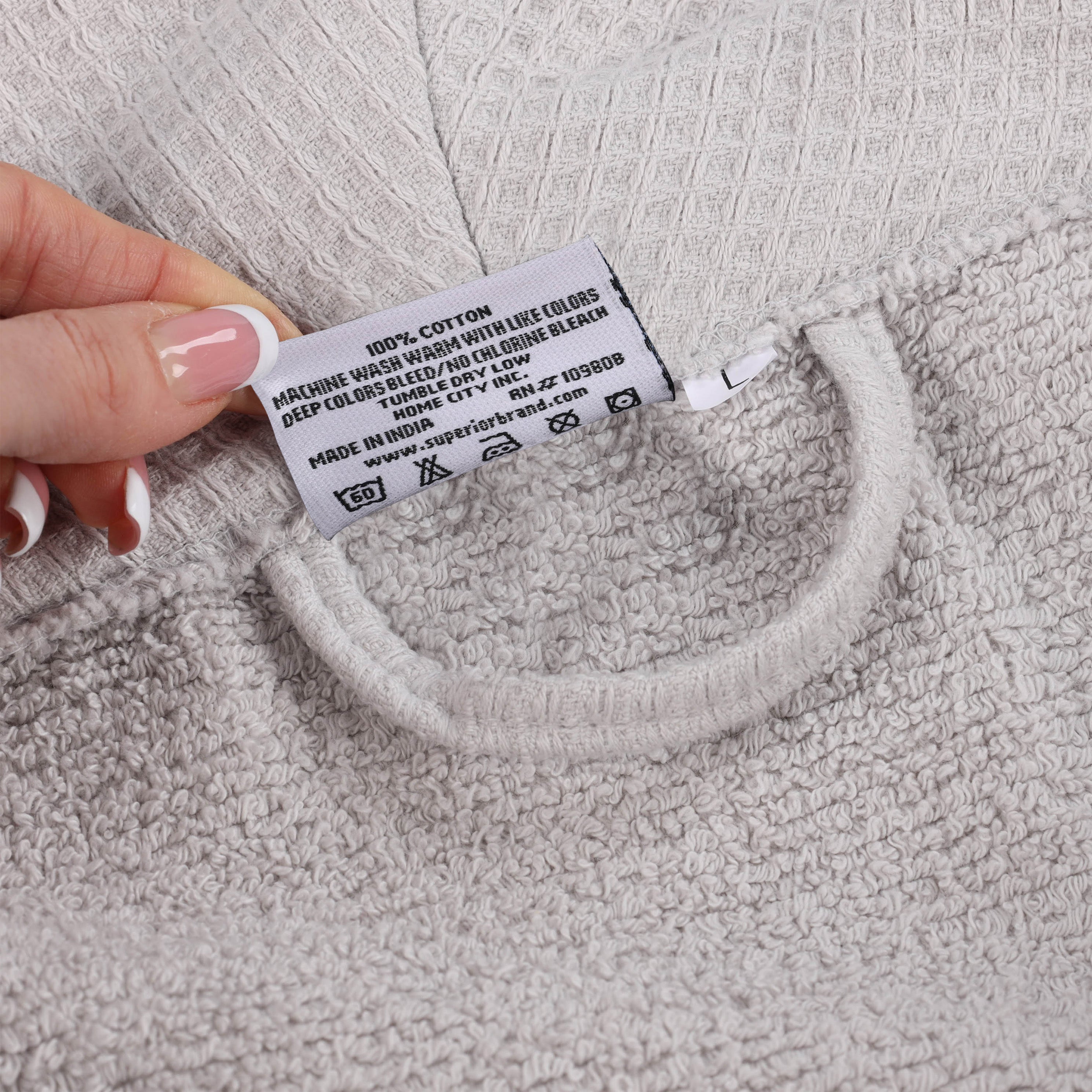 Waffle Weave Cotton Soft Lightweight Oversized Unisex Adult Bath Robe - Blue Nile Mills