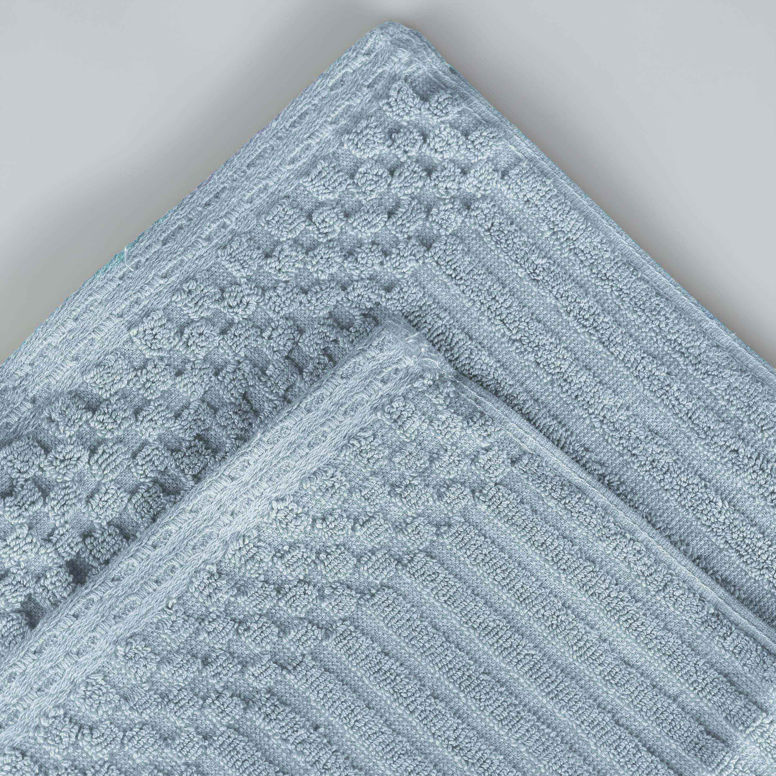 Cotton Ribbed Textured Super Absorbent 2 Piece Bath Towel Set - Blue Nile Mills