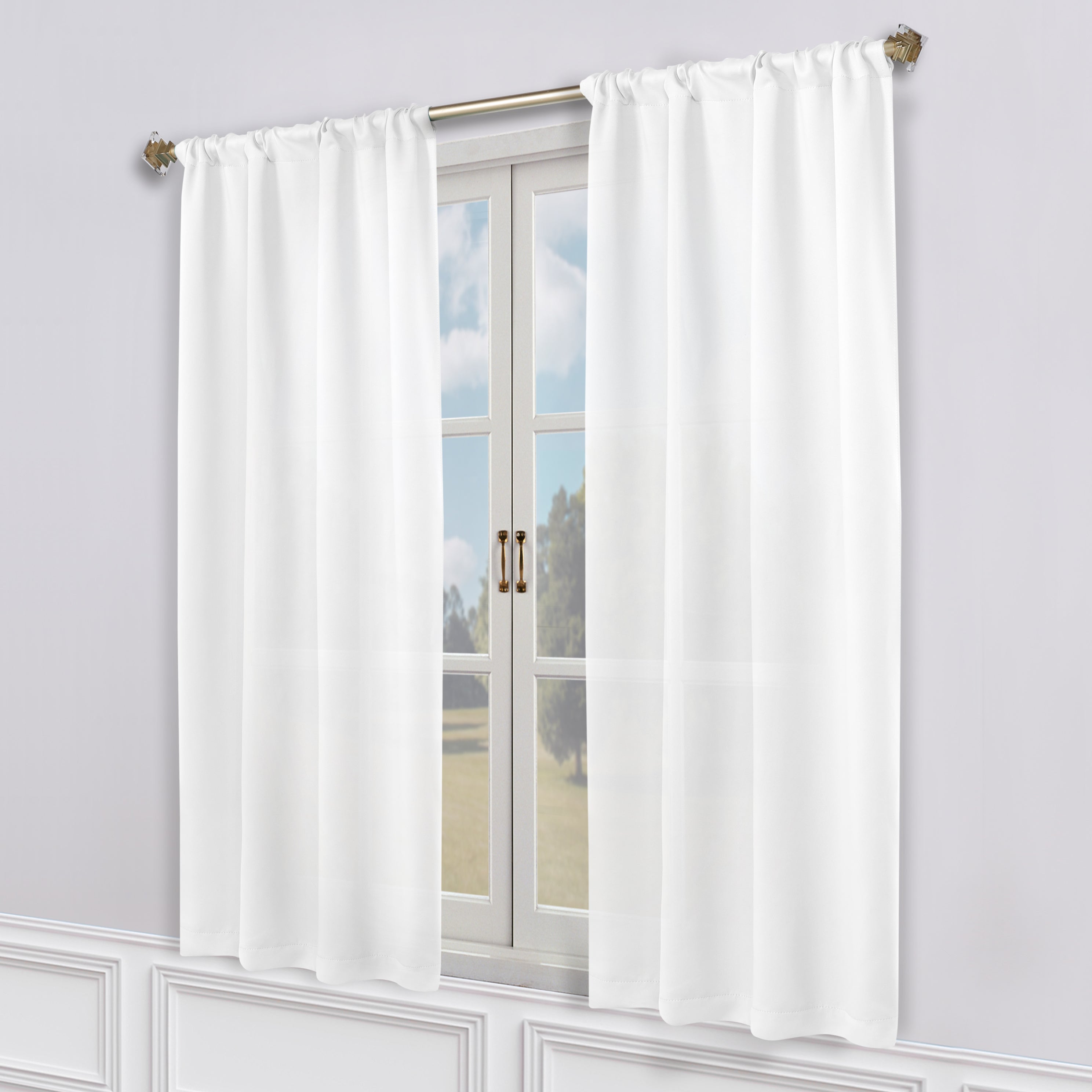 Solid Machine Washable Room Darkening Blackout Curtains, Set of 2 - Blue Nile Mills