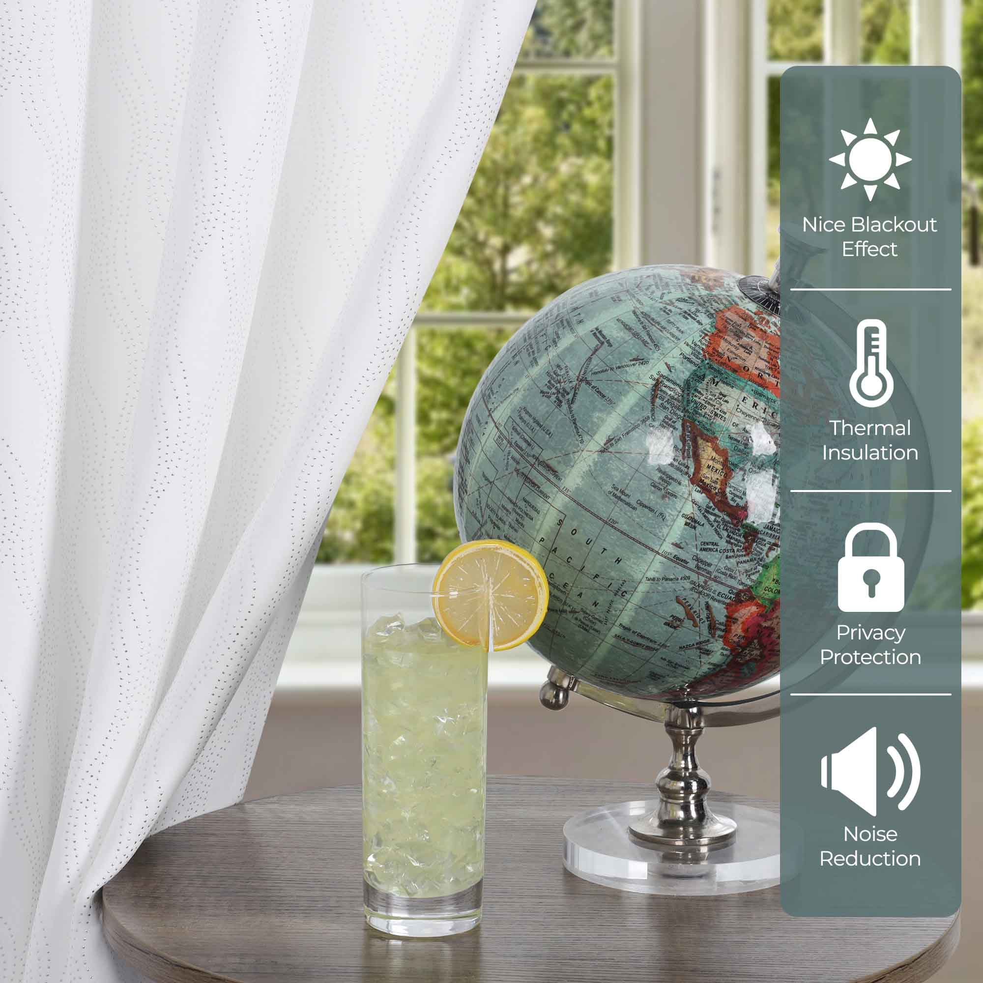 Zuri Textured Washable Room Darkening Blackout Curtain Panel Set - Blue Nile Mills