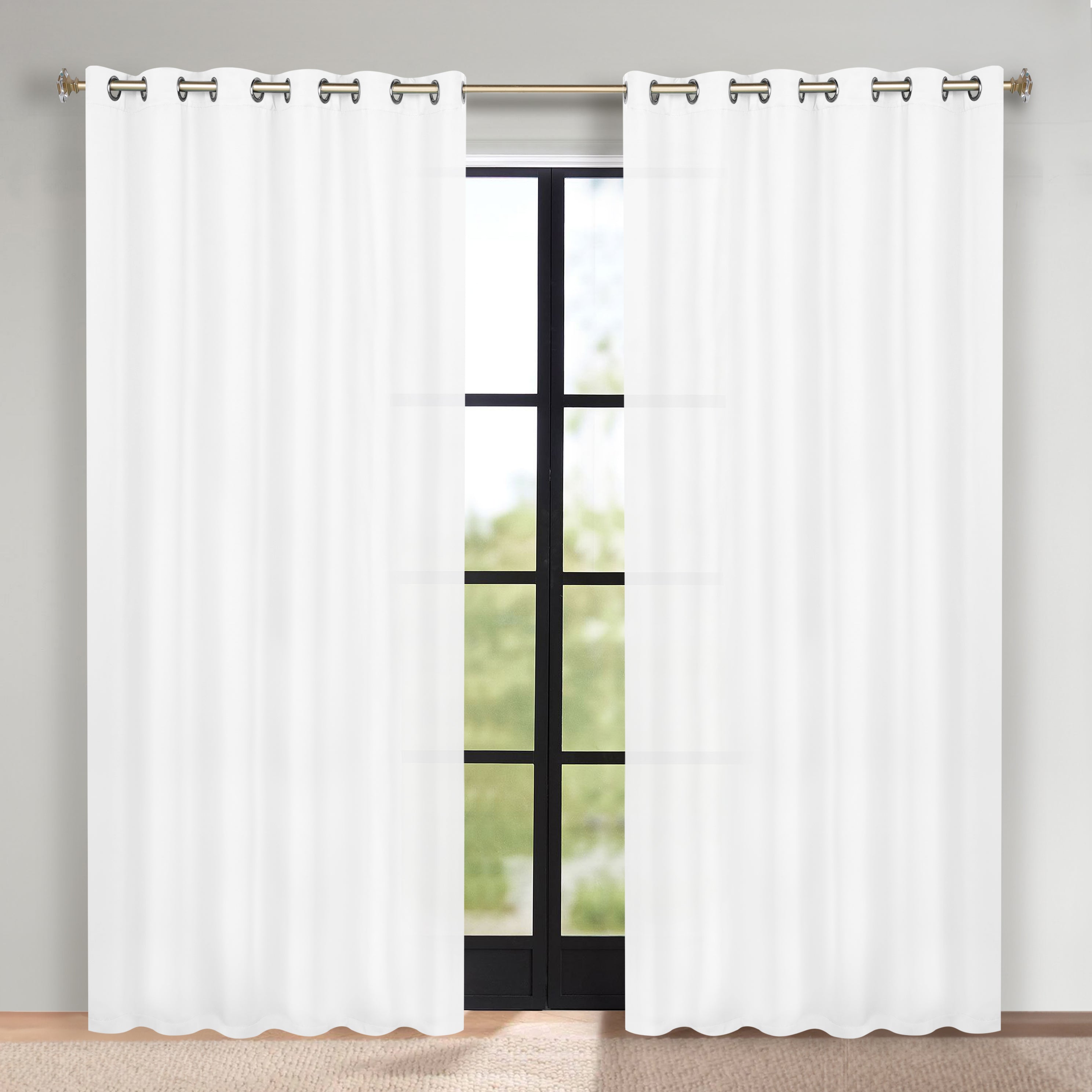 Classic Modern Solid Room Darkening Blackout Curtain Panels, Set of 2 - Blue Nile Mills
