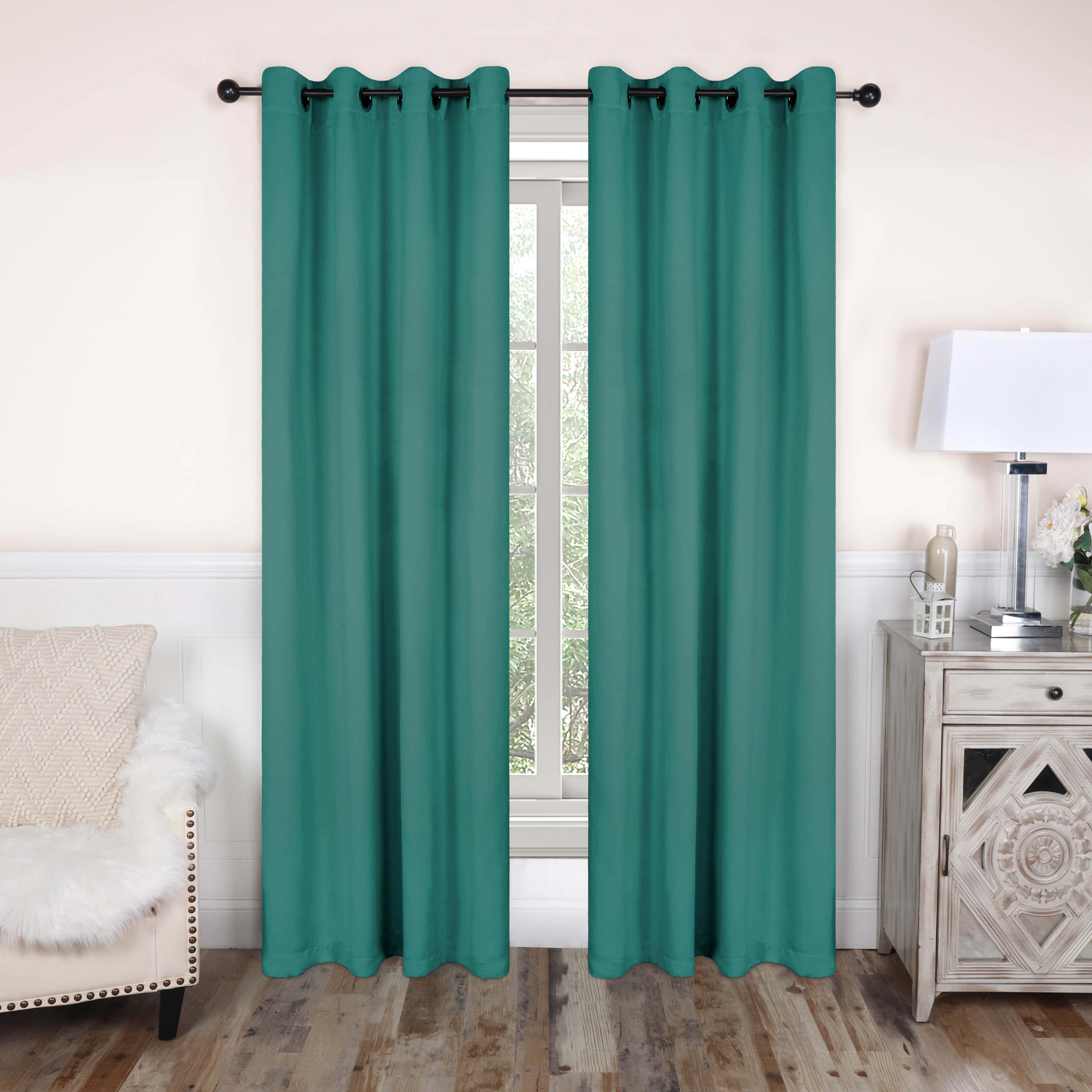 Solid Classic Modern Grommet Blackout Curtain Set - Blue Nile Mills