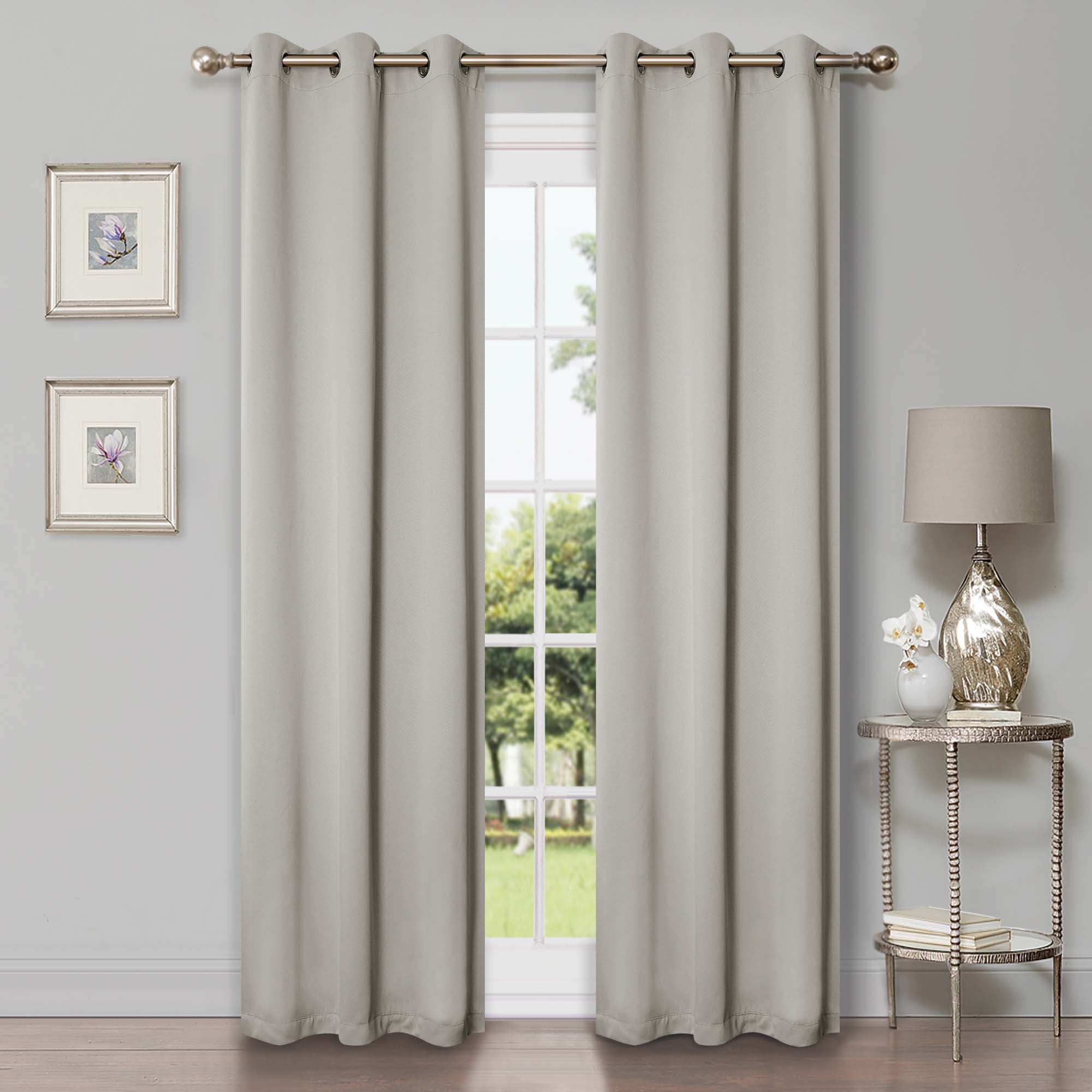 Solid Classic Modern Grommet Blackout Curtain Set - Blue Nile Mills
