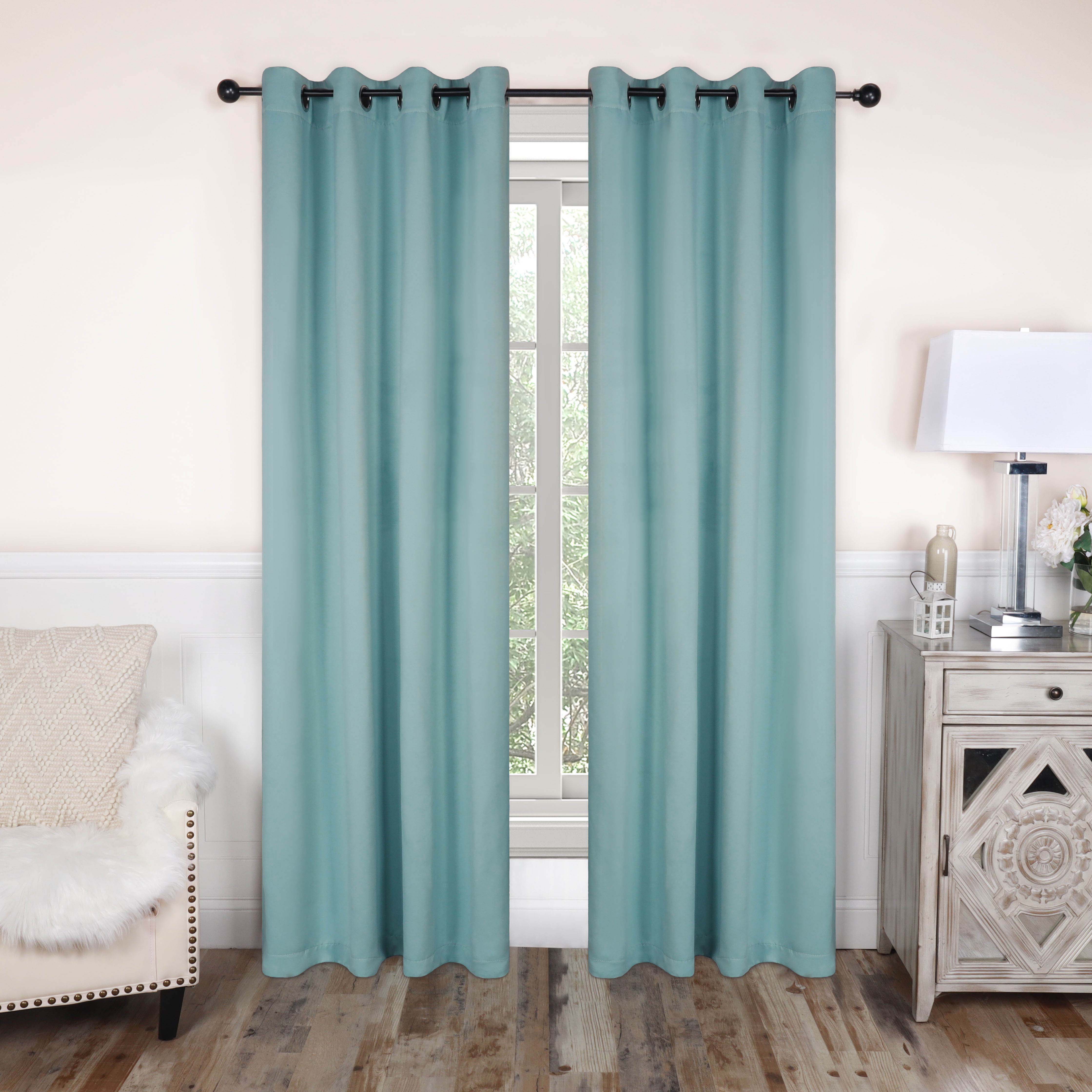 Solid Classic Modern Grommet Blackout Curtain Set - Blue Nile Mills