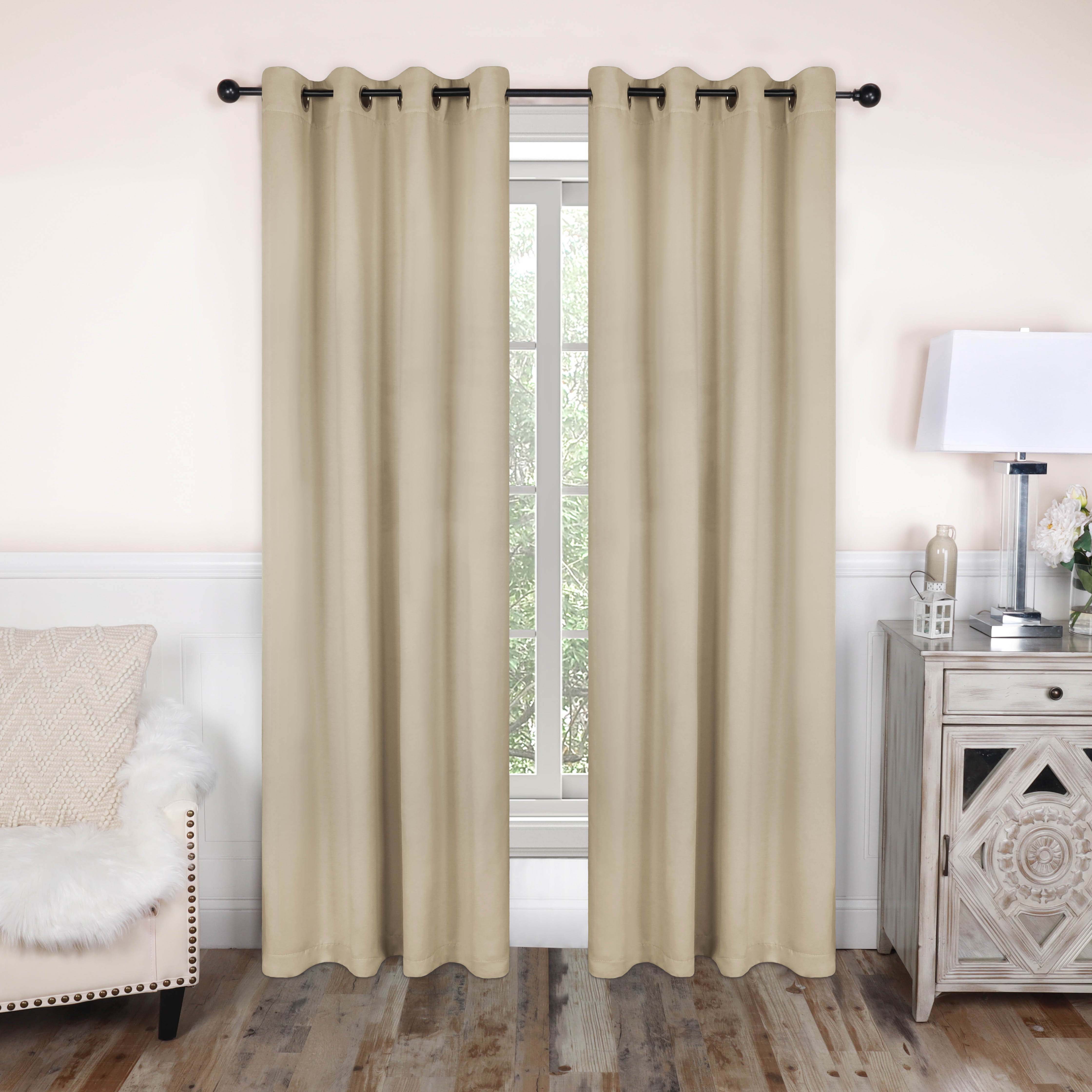 Solid Classic Modern Grommet Blackout Curtain Set - Blue Nile Mills