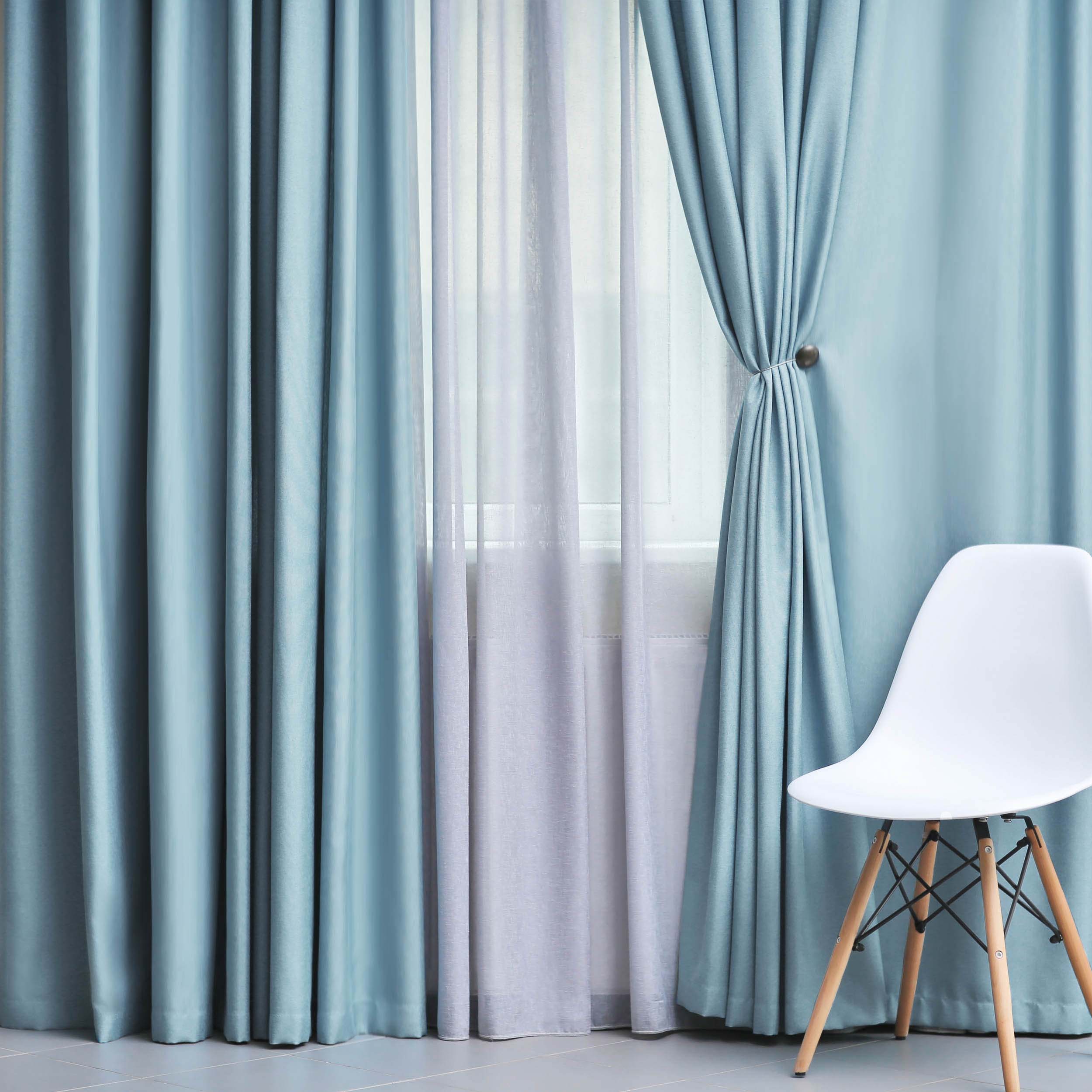 Solid Classic Modern Grommet Blackout Curtain Set - Blue Nile Mills