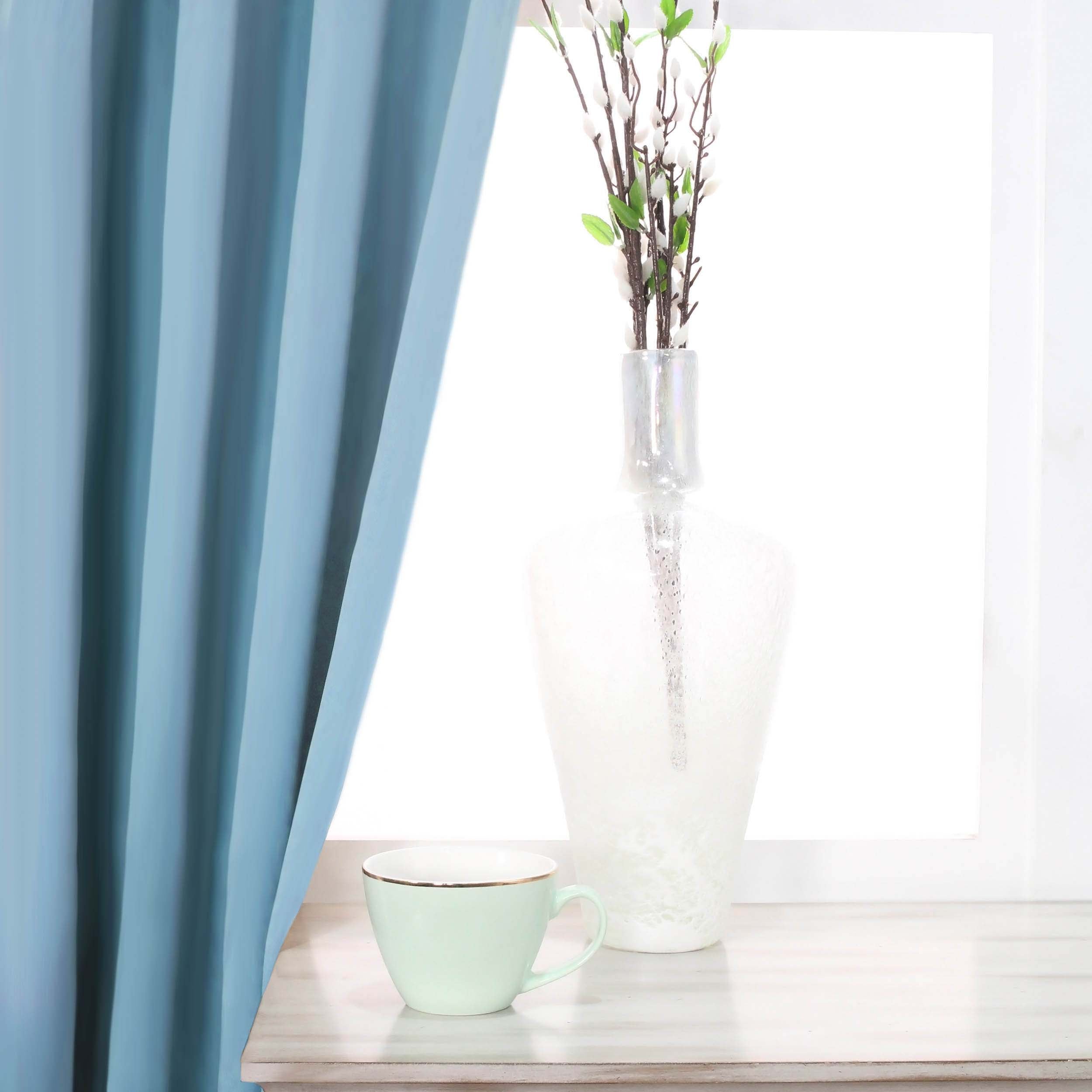 Solid Classic Modern Grommet Blackout Curtain Set - Blue Nile Mills