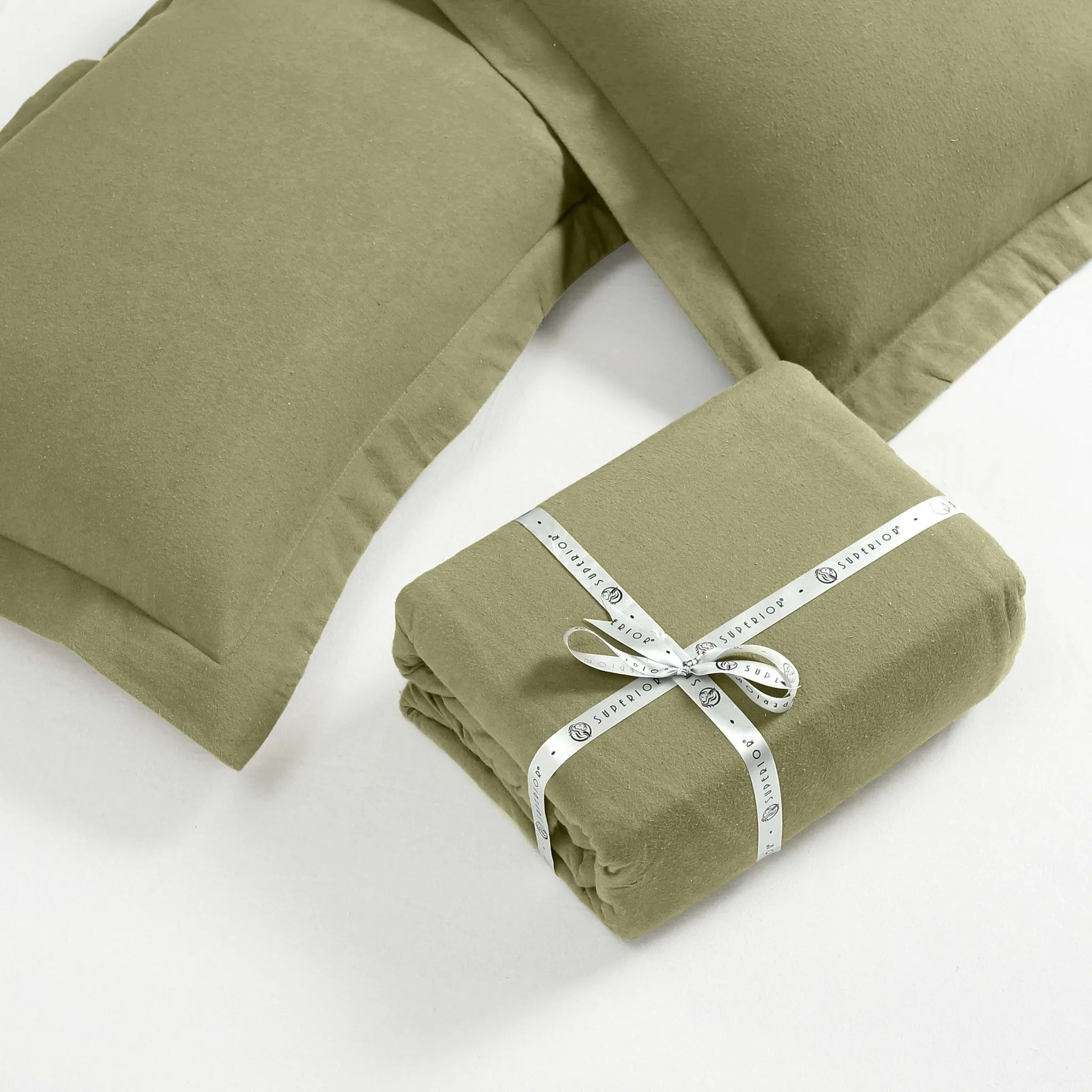 Solid Cotton Flannel Duvet Cover Set - Blue Nile Mills