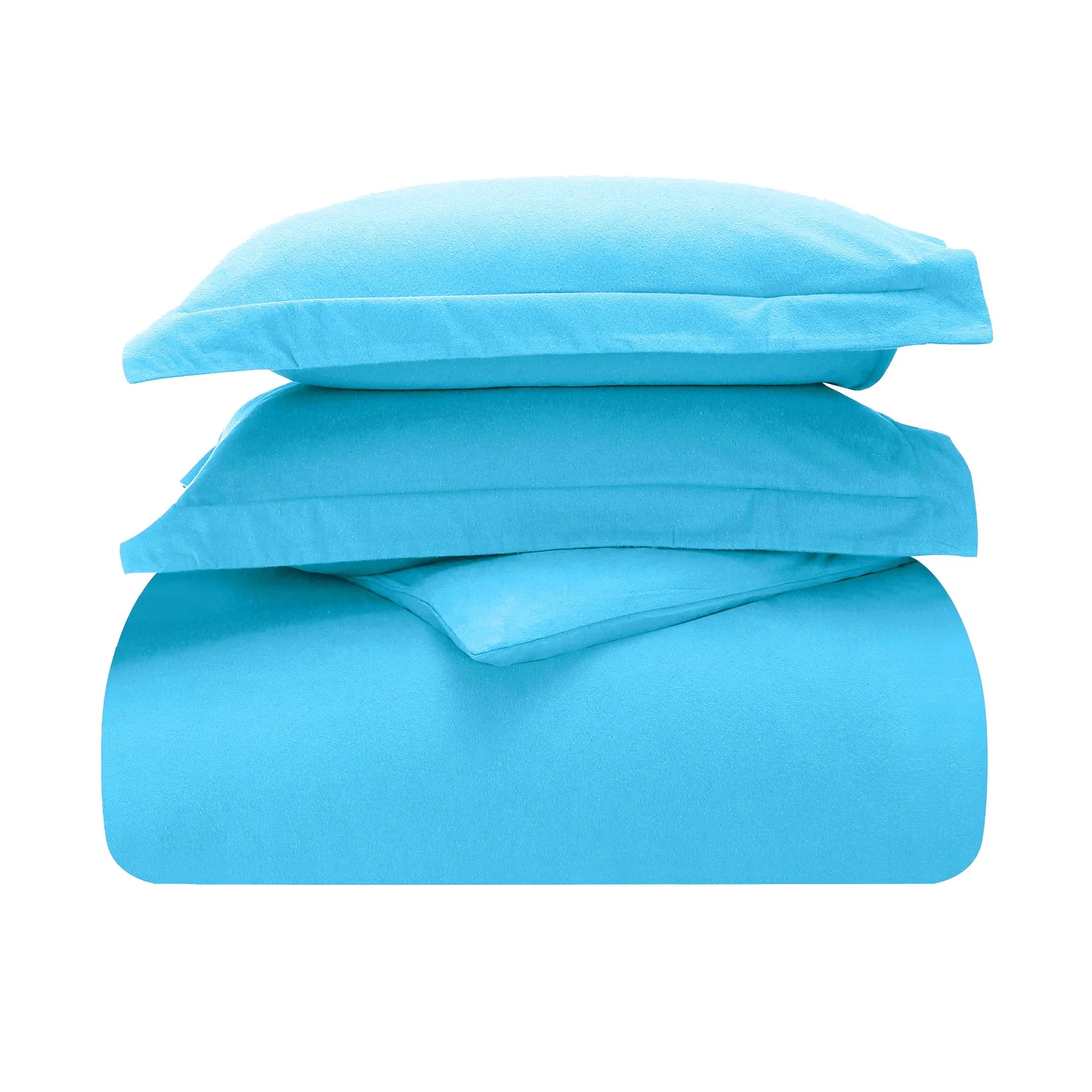 Solid Cotton Flannel Duvet Cover Set - Blue Nile Mills