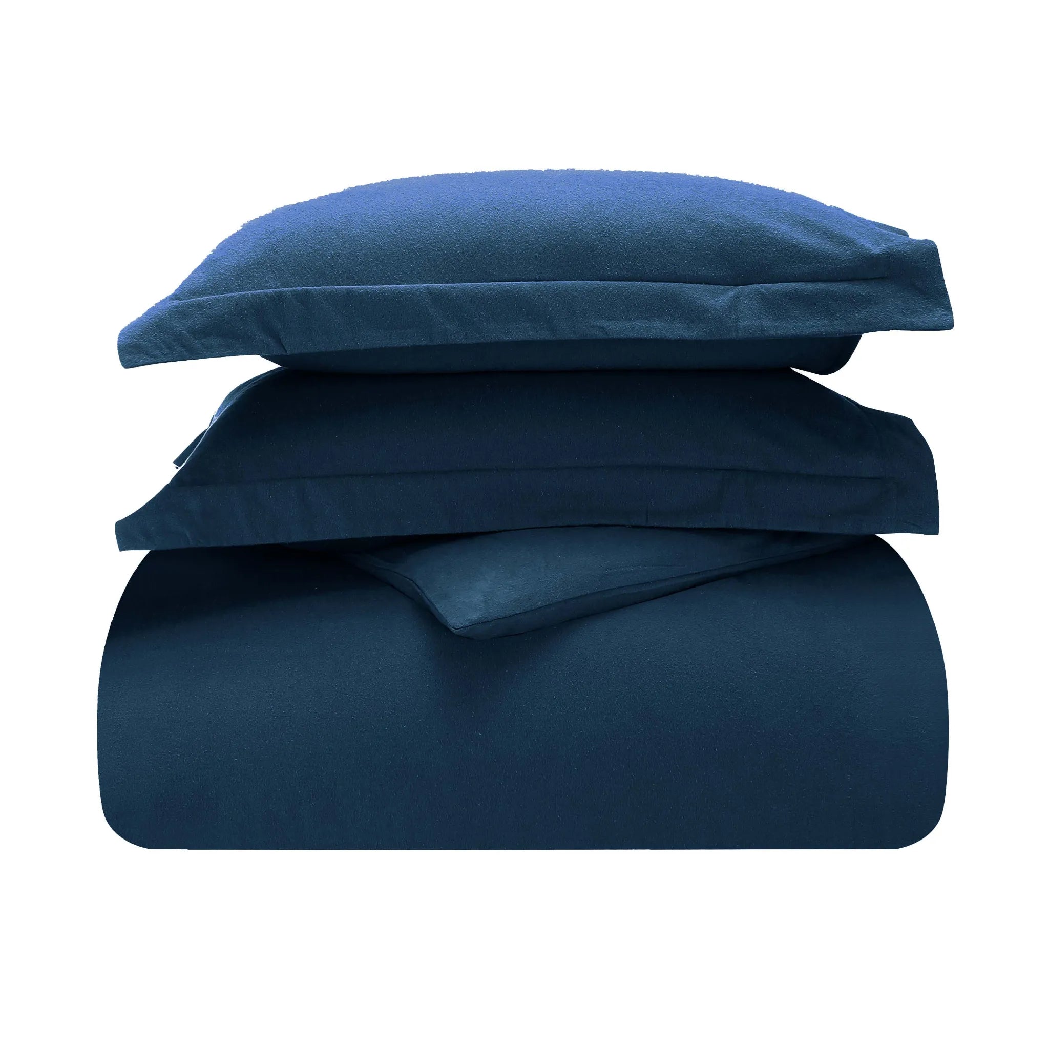 Solid Cotton Flannel Duvet Cover Set - Blue Nile Mills