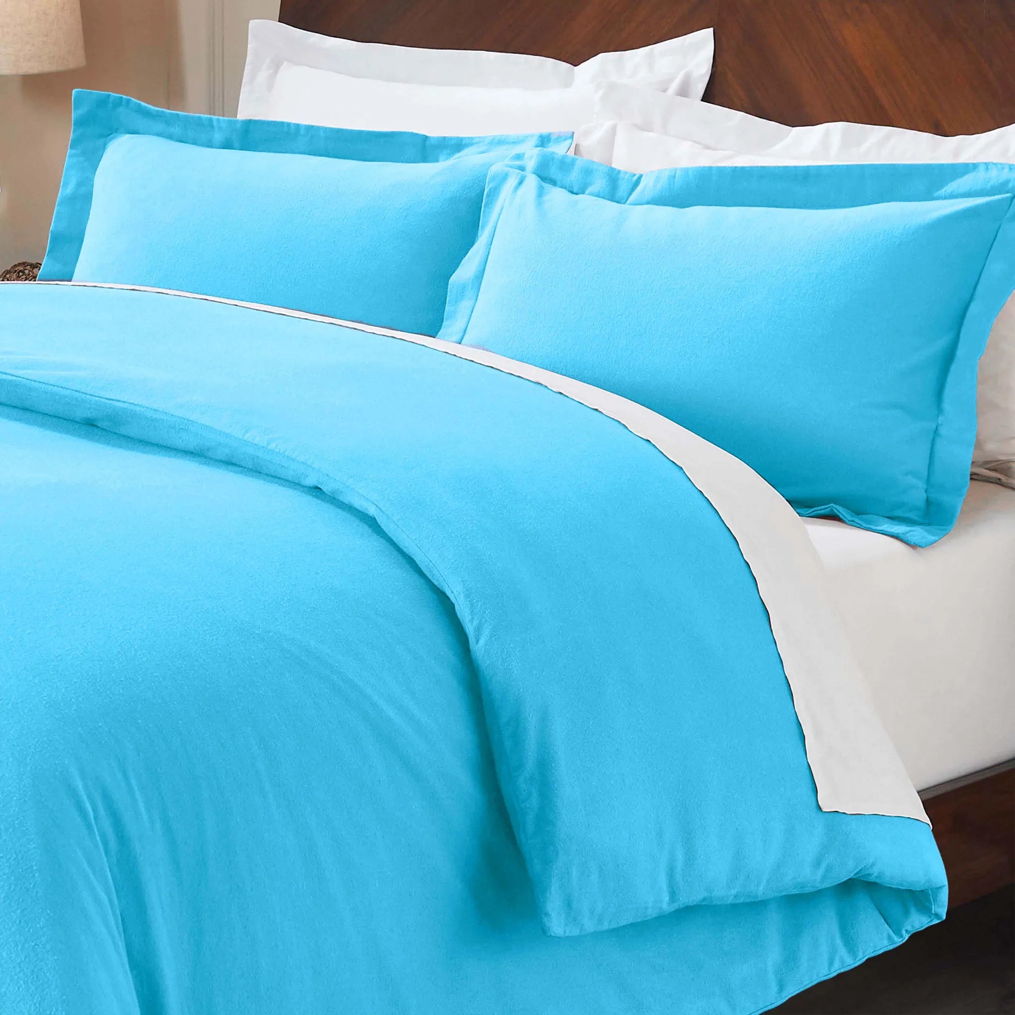 Solid Cotton Flannel Duvet Cover Set - Blue Nile Mills