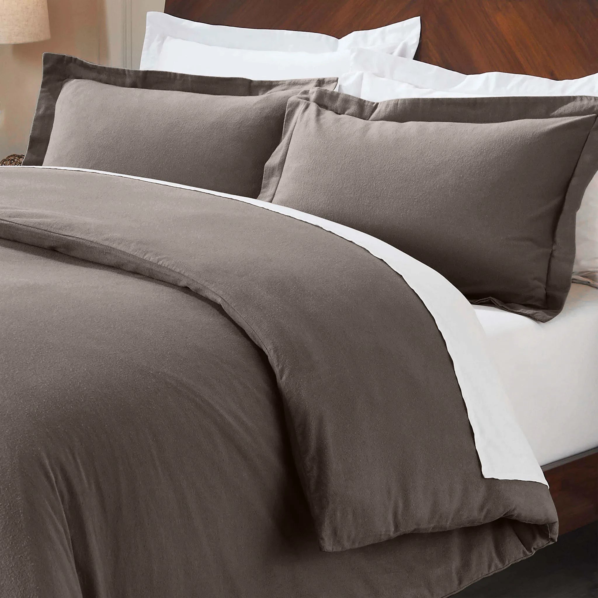 Solid Cotton Flannel Duvet Cover Set - Blue Nile Mills