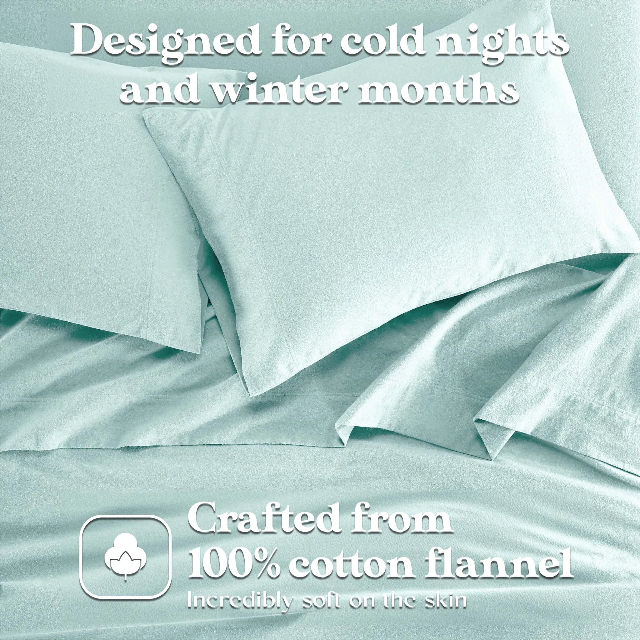 Solid Flannel Cotton Pillowcases, Set of 2