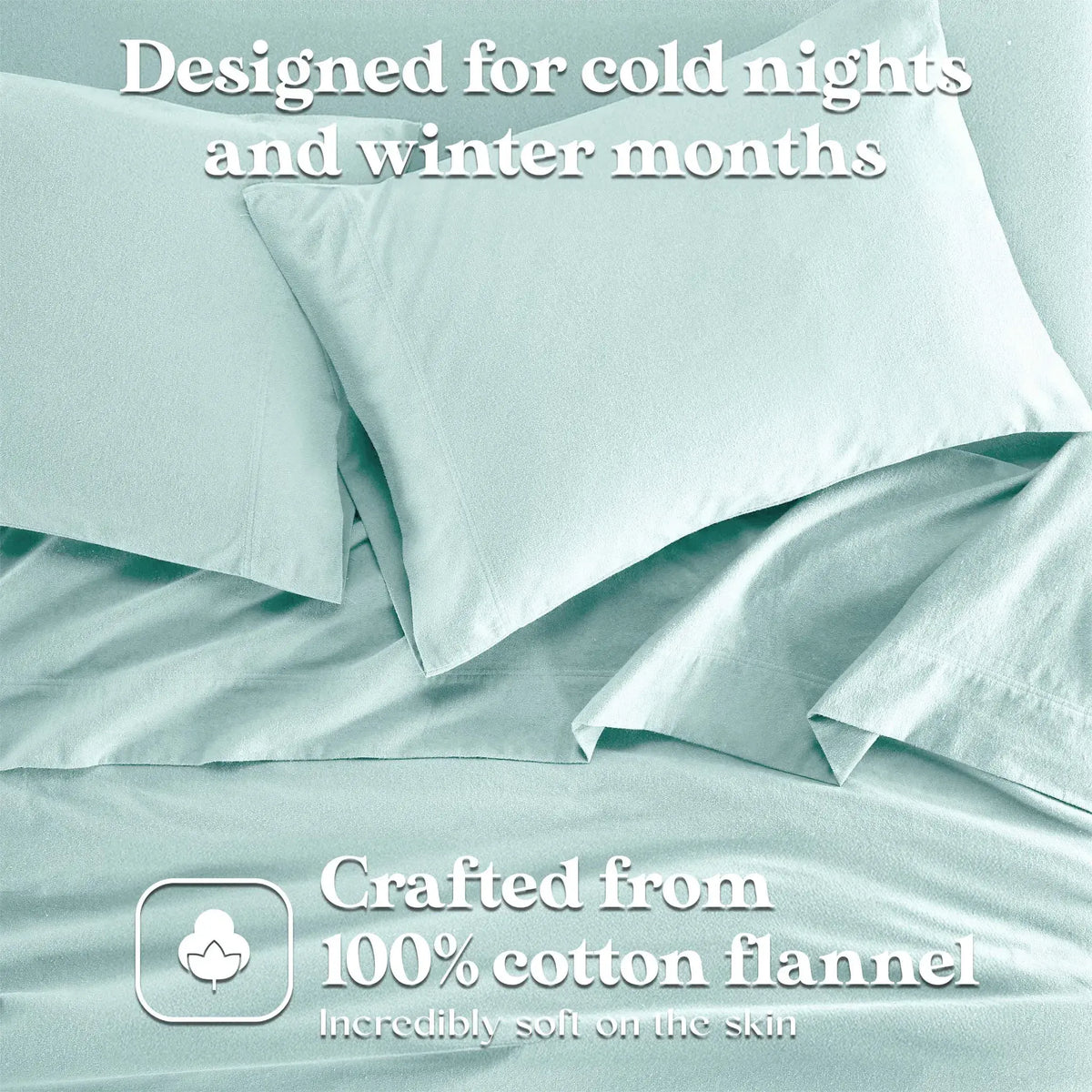 Solid Flannel Cotton Pillowcases, Set of 2