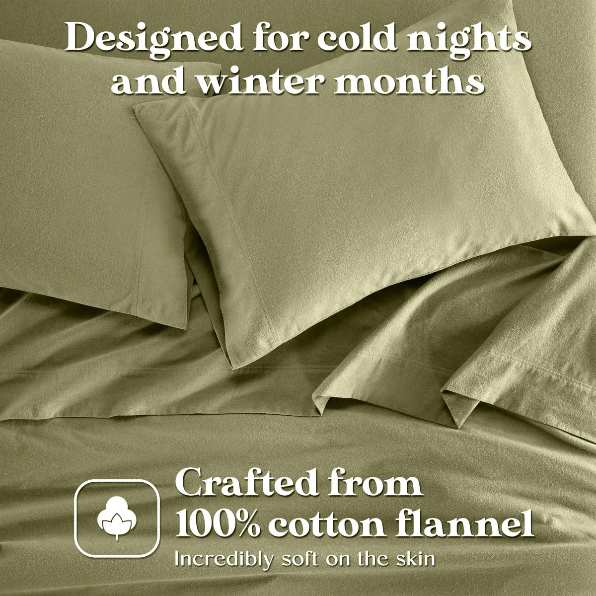 Solid Flannel Cotton Pillowcases, Set of 2
