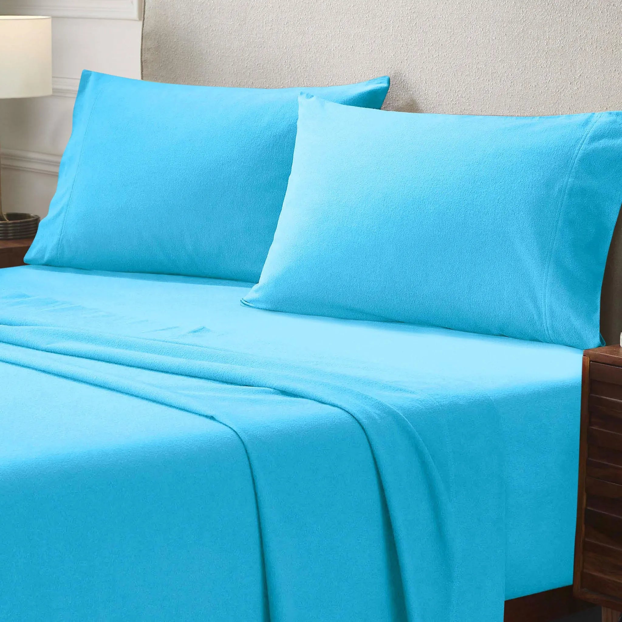 Solid Flannel Cotton Pillowcases, Set of 2