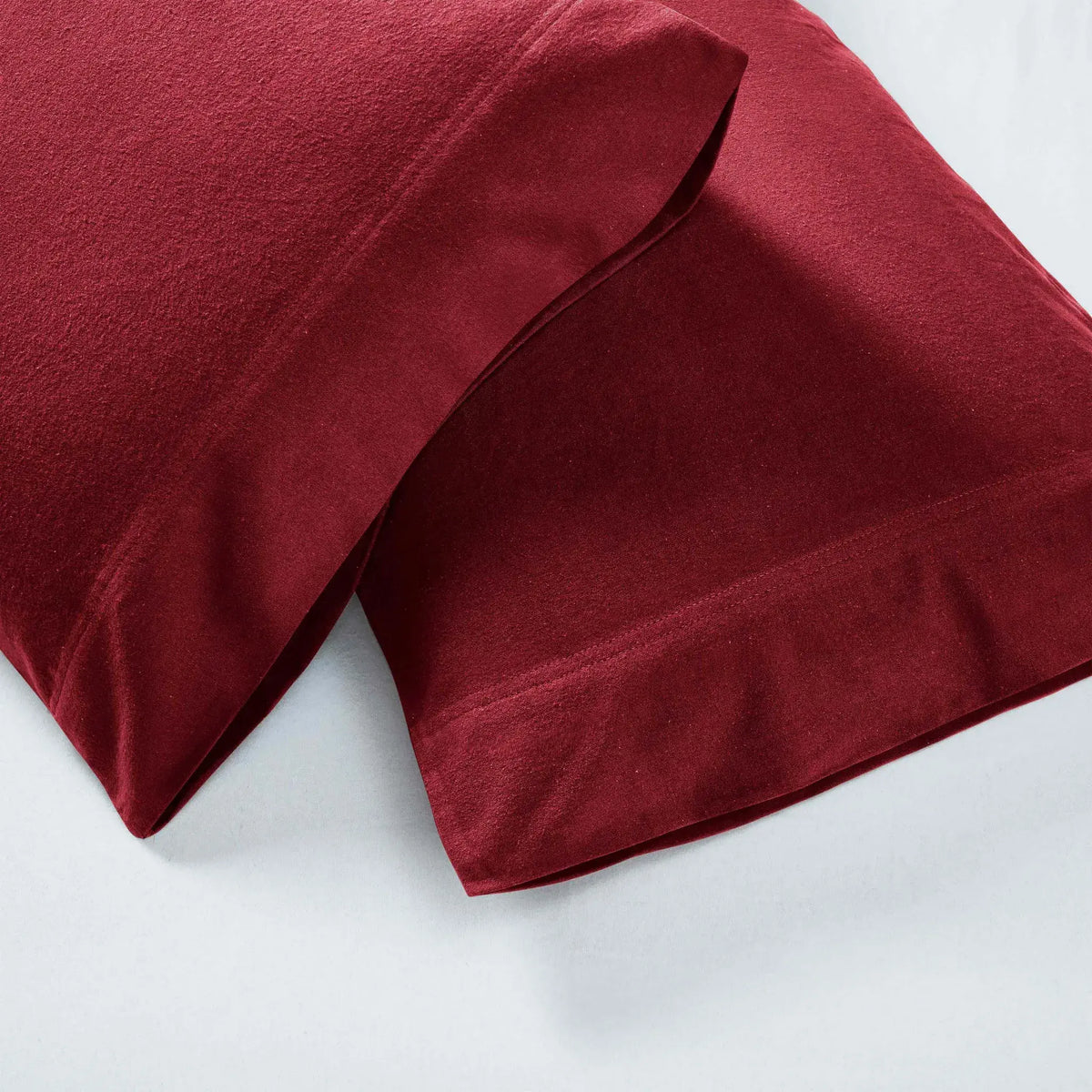 Solid Flannel Cotton Pillowcases, Set of 2