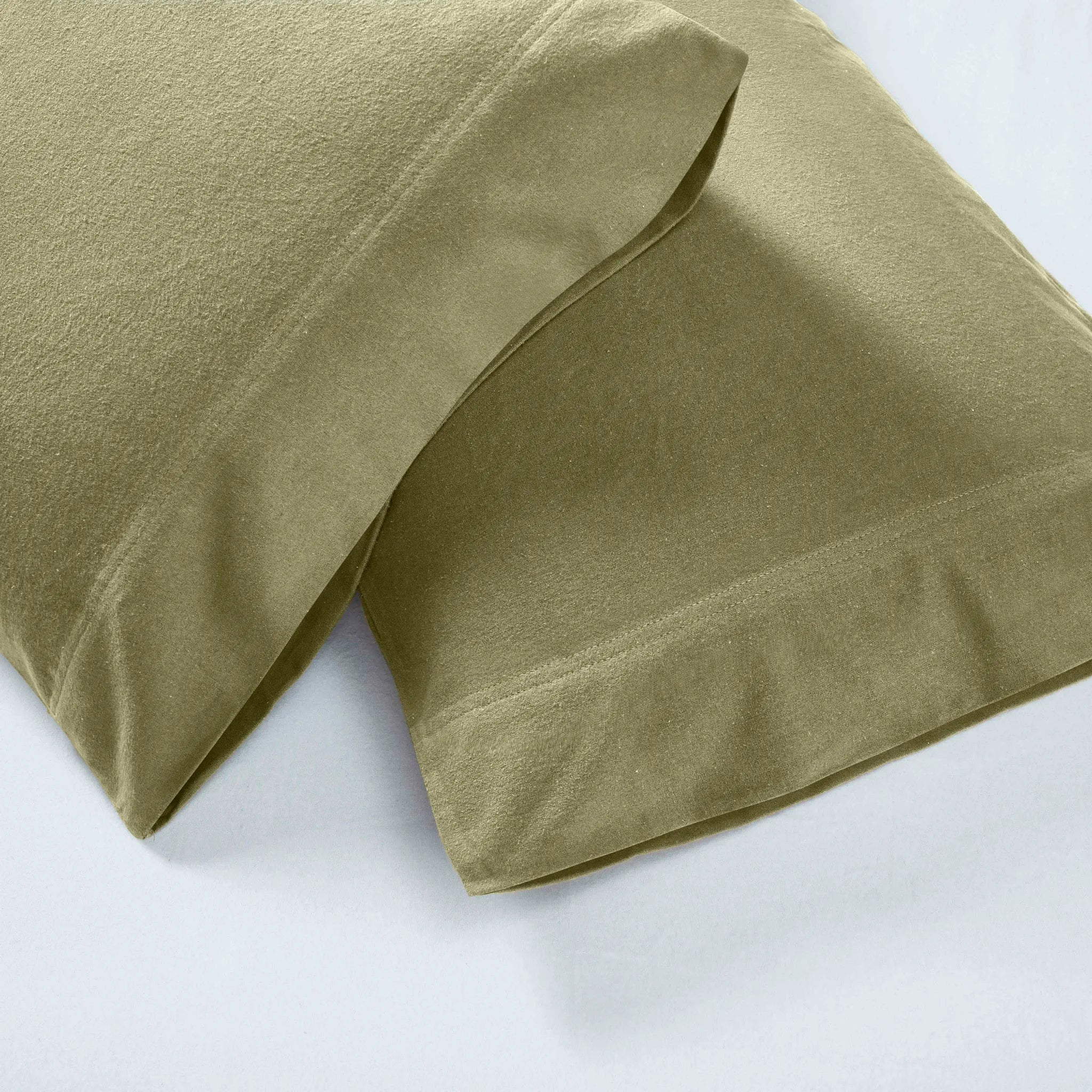 Solid Flannel Cotton Pillowcases, Set of 2