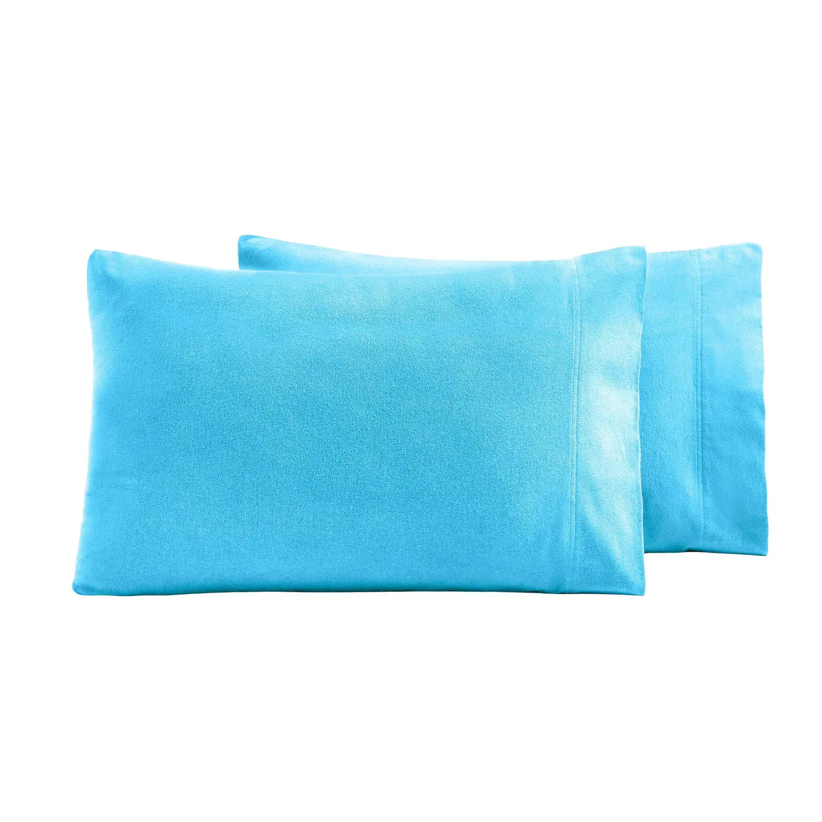 Solid Flannel Cotton Pillowcases, Set of 2