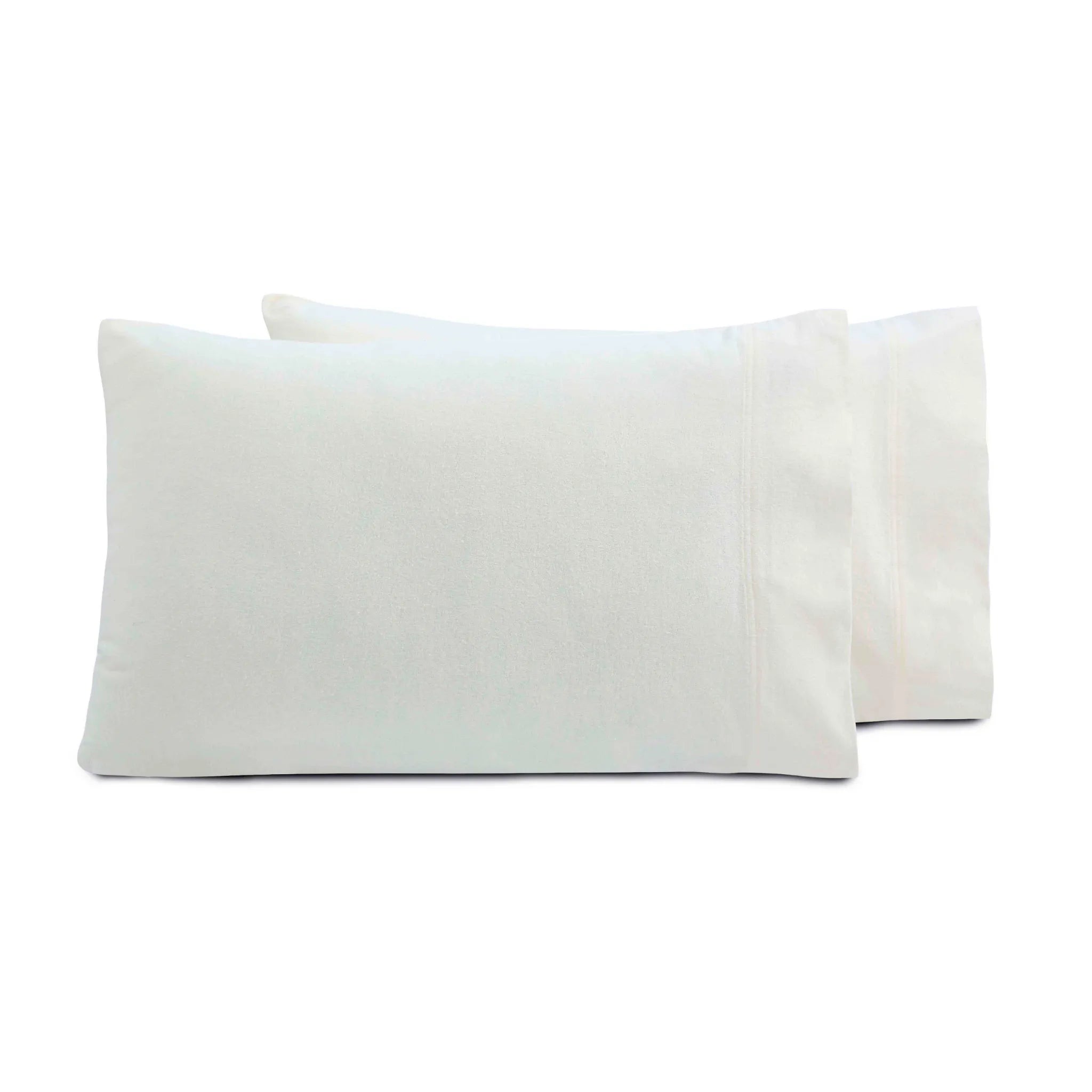 Solid Flannel Cotton Pillowcases, Set of 2