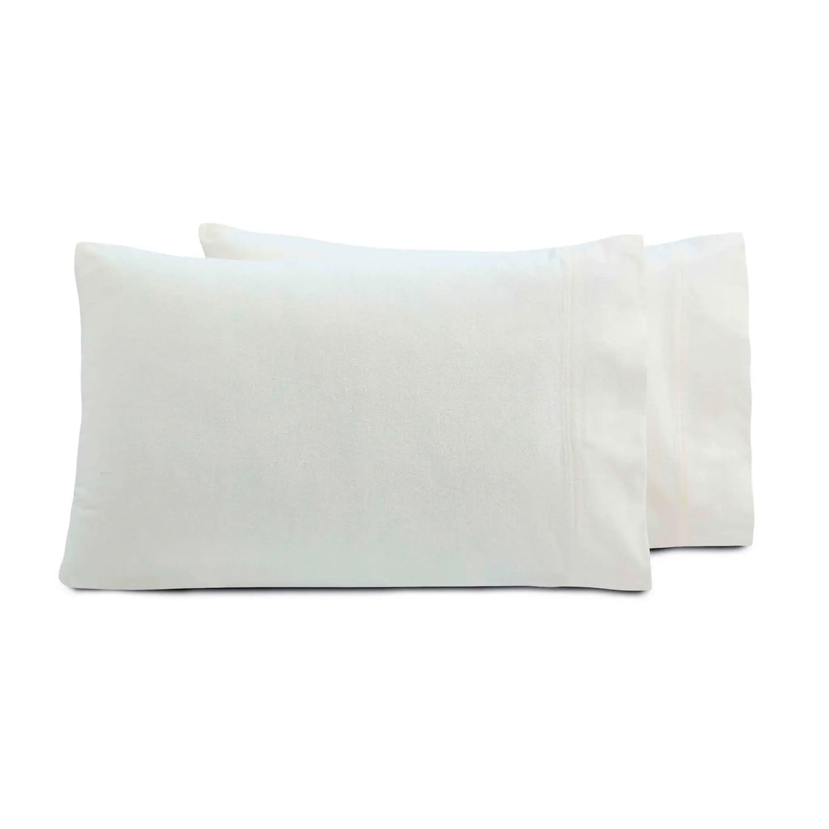 Solid Flannel Cotton Pillowcases, Set of 2