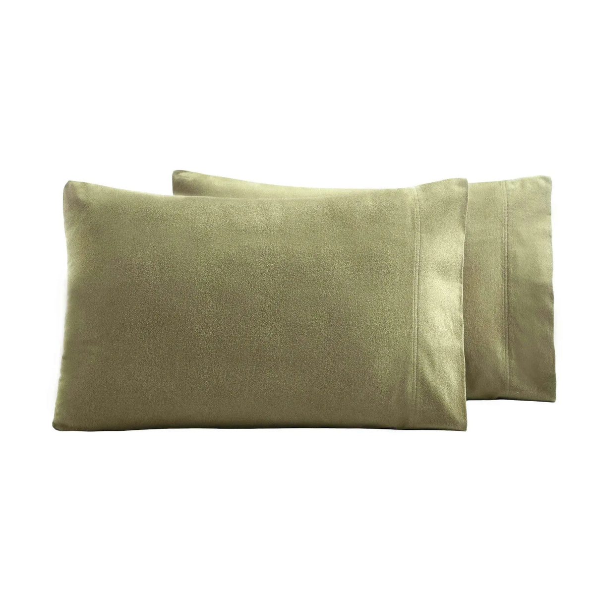 Solid Flannel Cotton Pillowcases, Set of 2