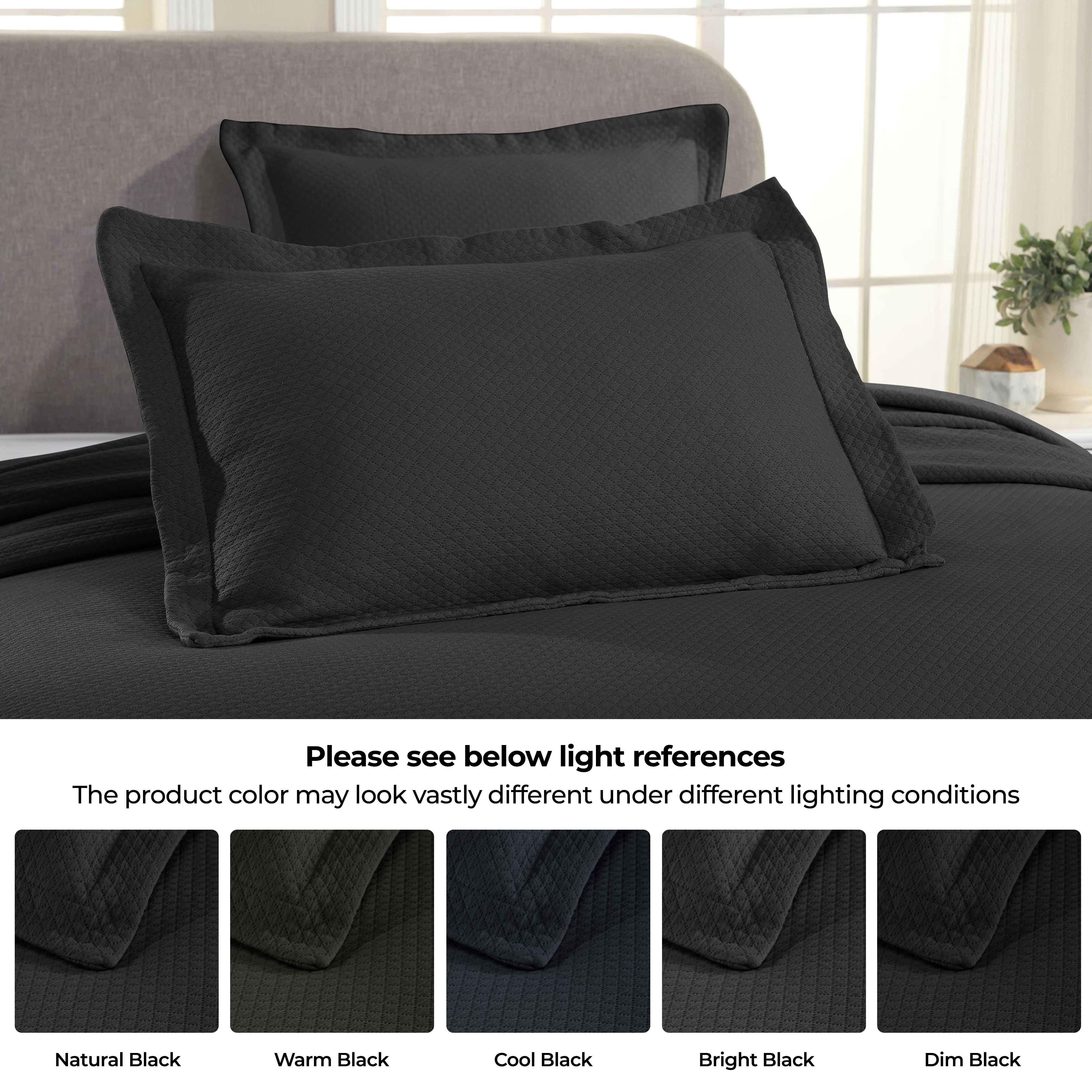 Jacquard Matelassé Cotton Diamond Solitaire Bedspread Set - Blue Nile Mills