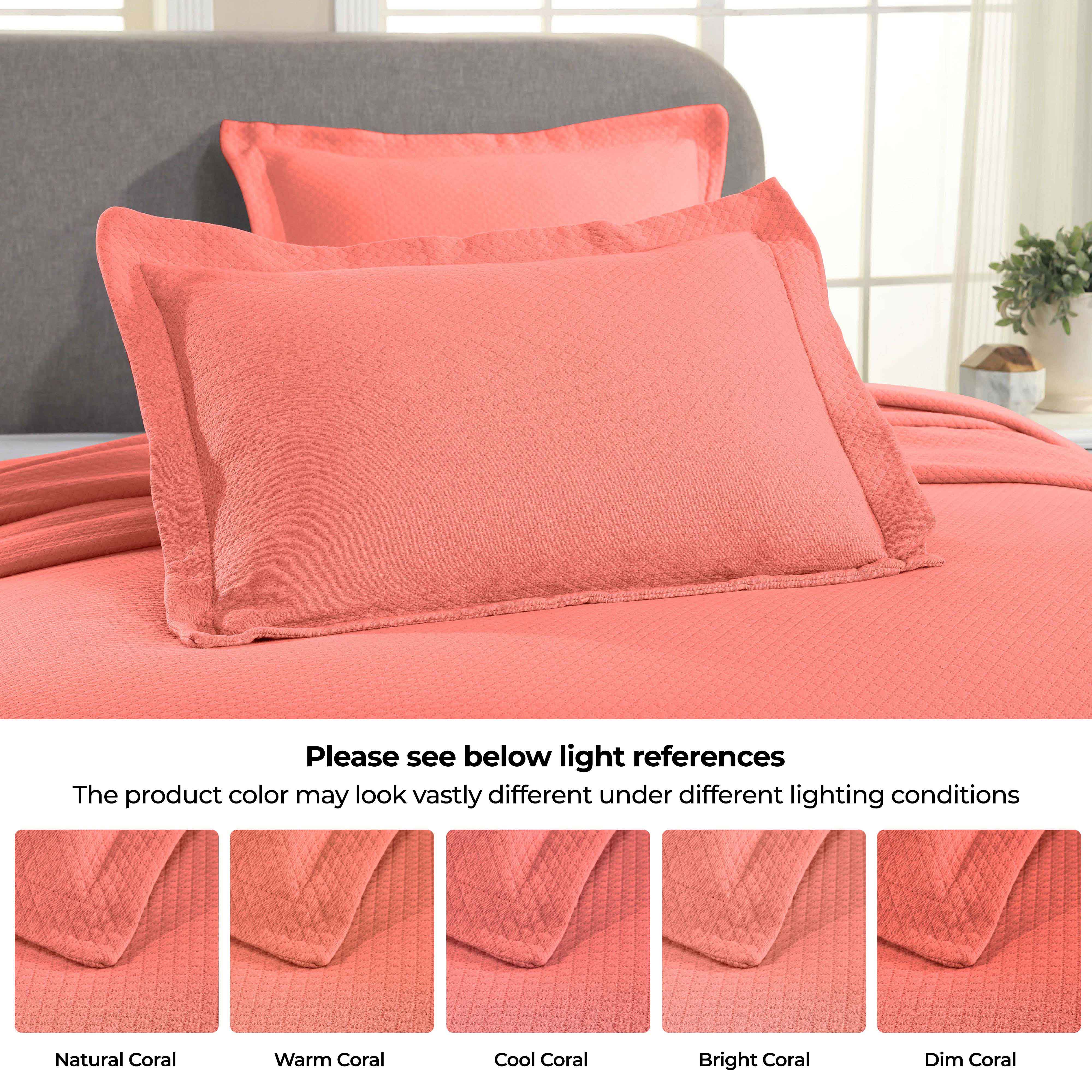 Jacquard Matelassé Cotton Diamond Solitaire Bedspread Set - Blue Nile Mills